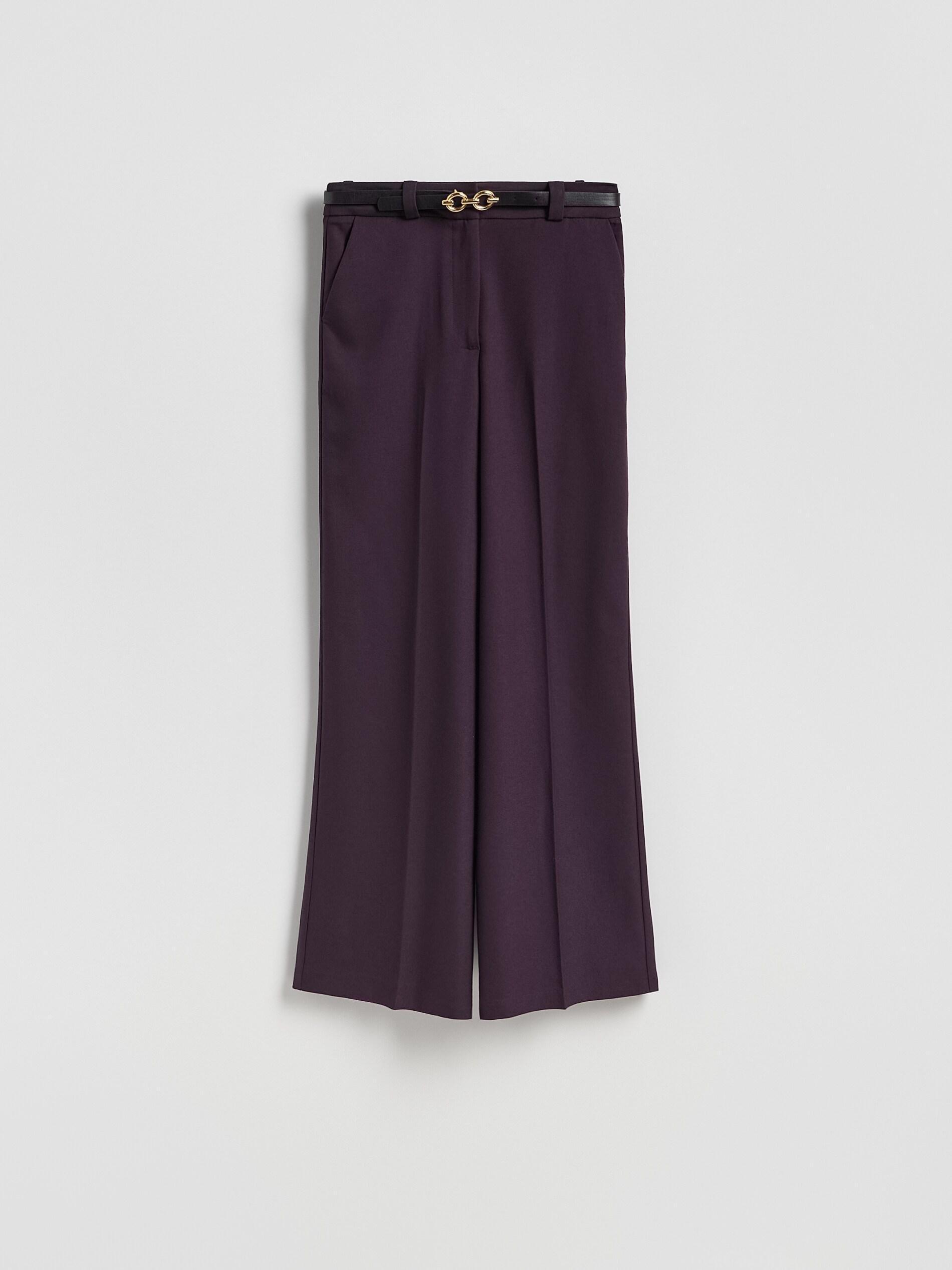 Purple Trousers With Tie Waist Belt, Purple, large image number 4