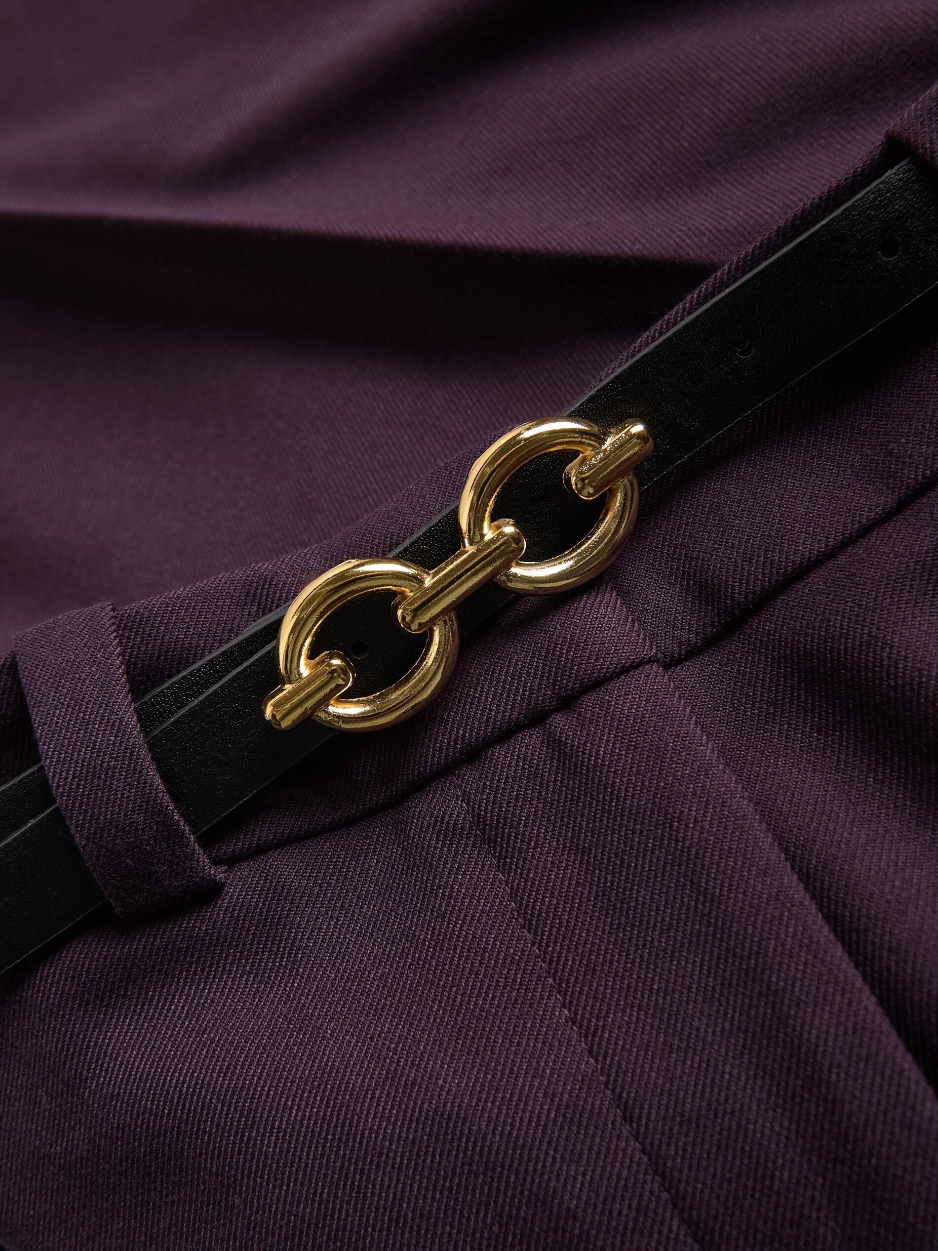 Purple Trousers With Tie Waist Belt, Purple, large image number 5