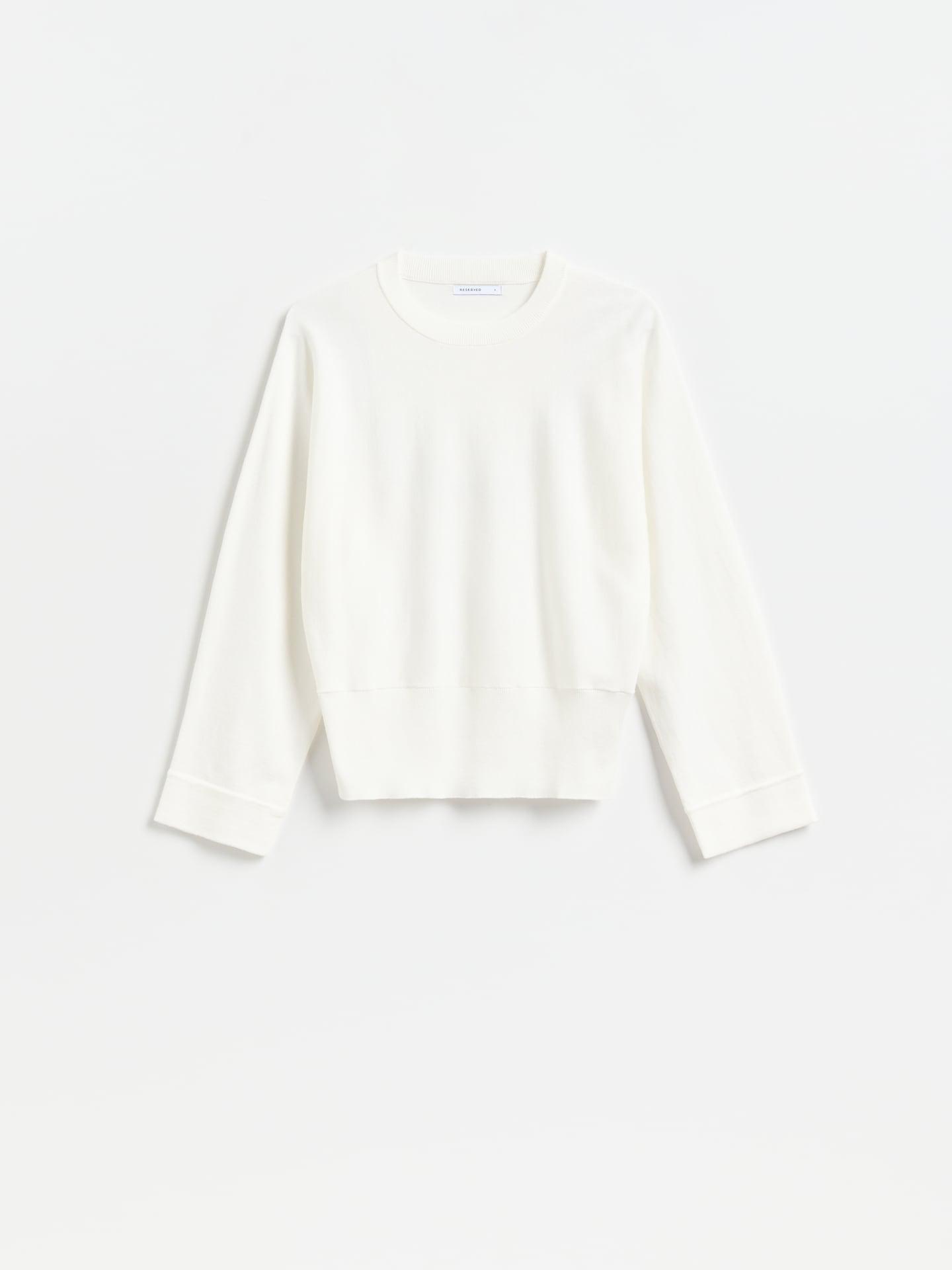 Cream Sweater With Lyocell, Ivory, large image number 3