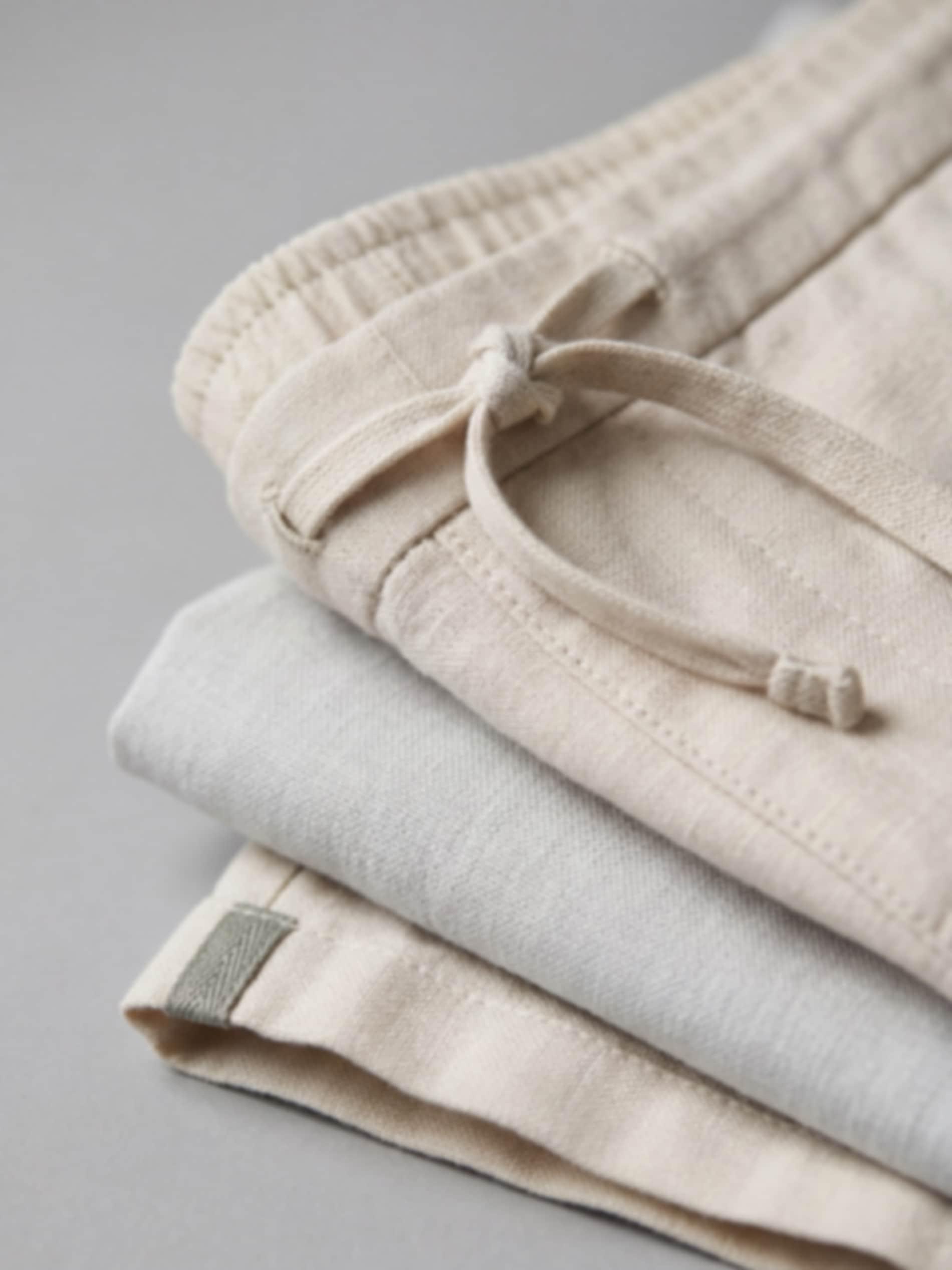 Beige Regular Shorts With Linen Blend, Beige, large image number 7
