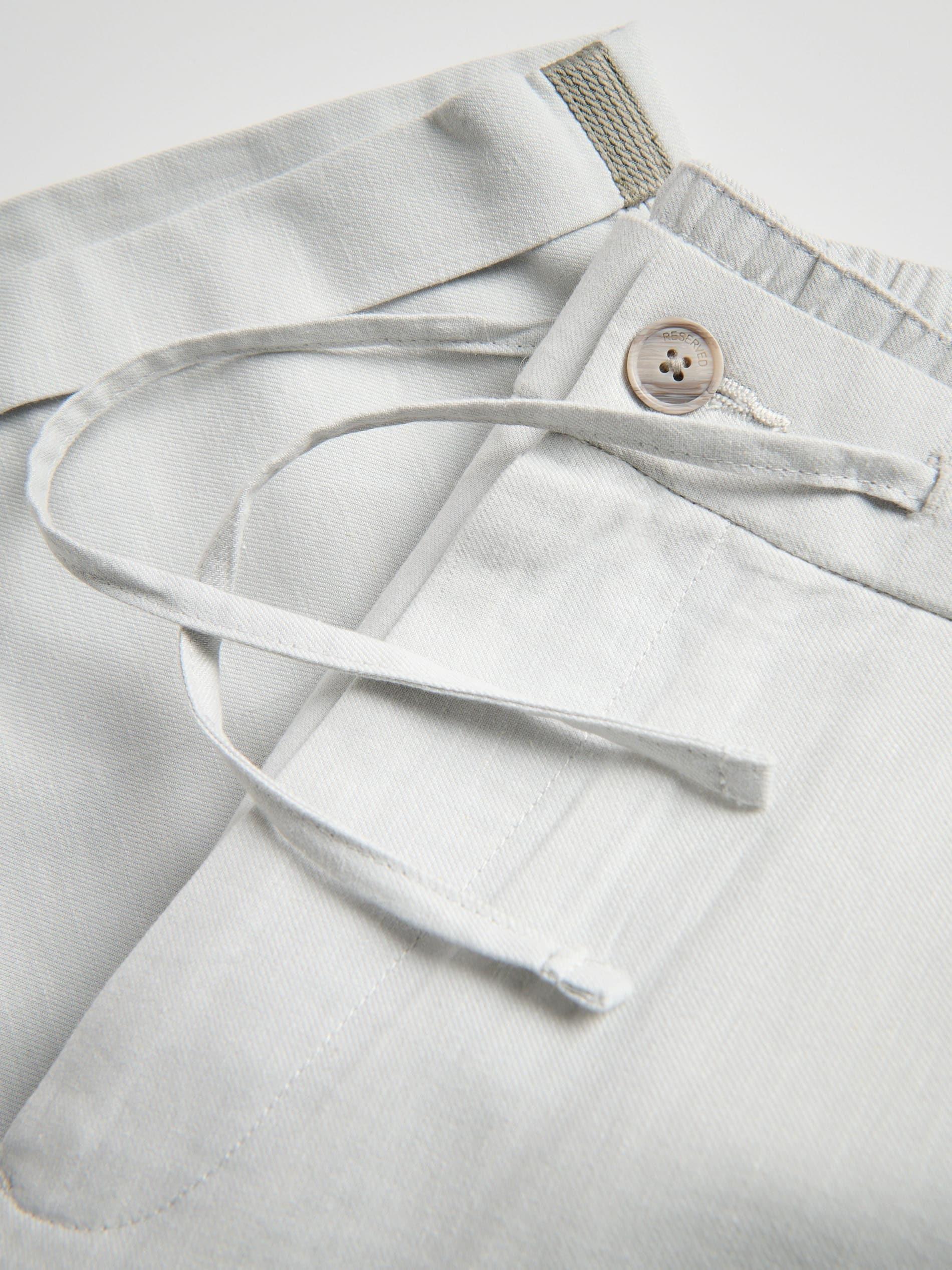 Grey Regular Shorts With Linen Blend, Light grey, large image number 5