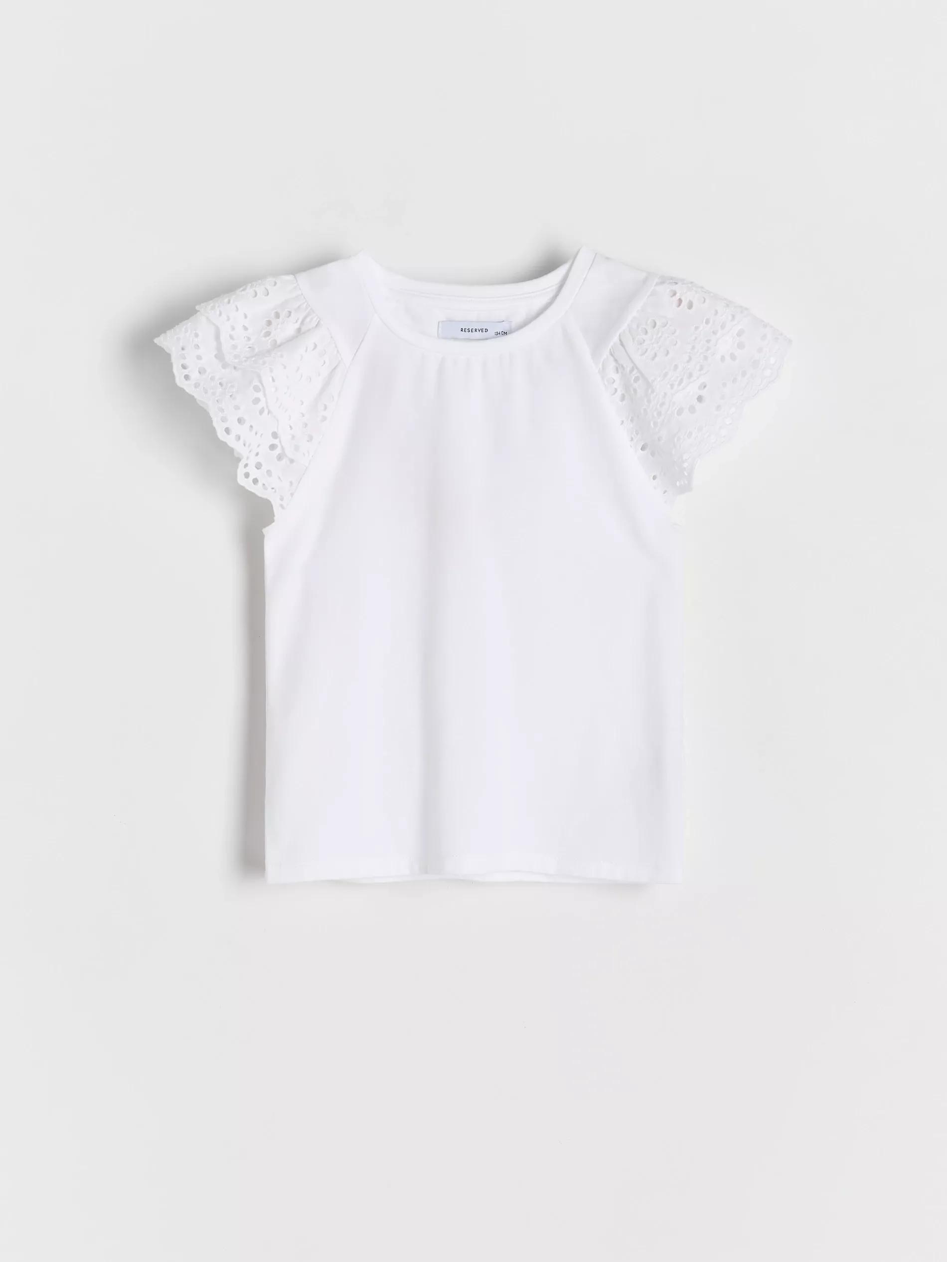 Cream Blouse With Broderie Anglaise Sleeves, , large image number 1