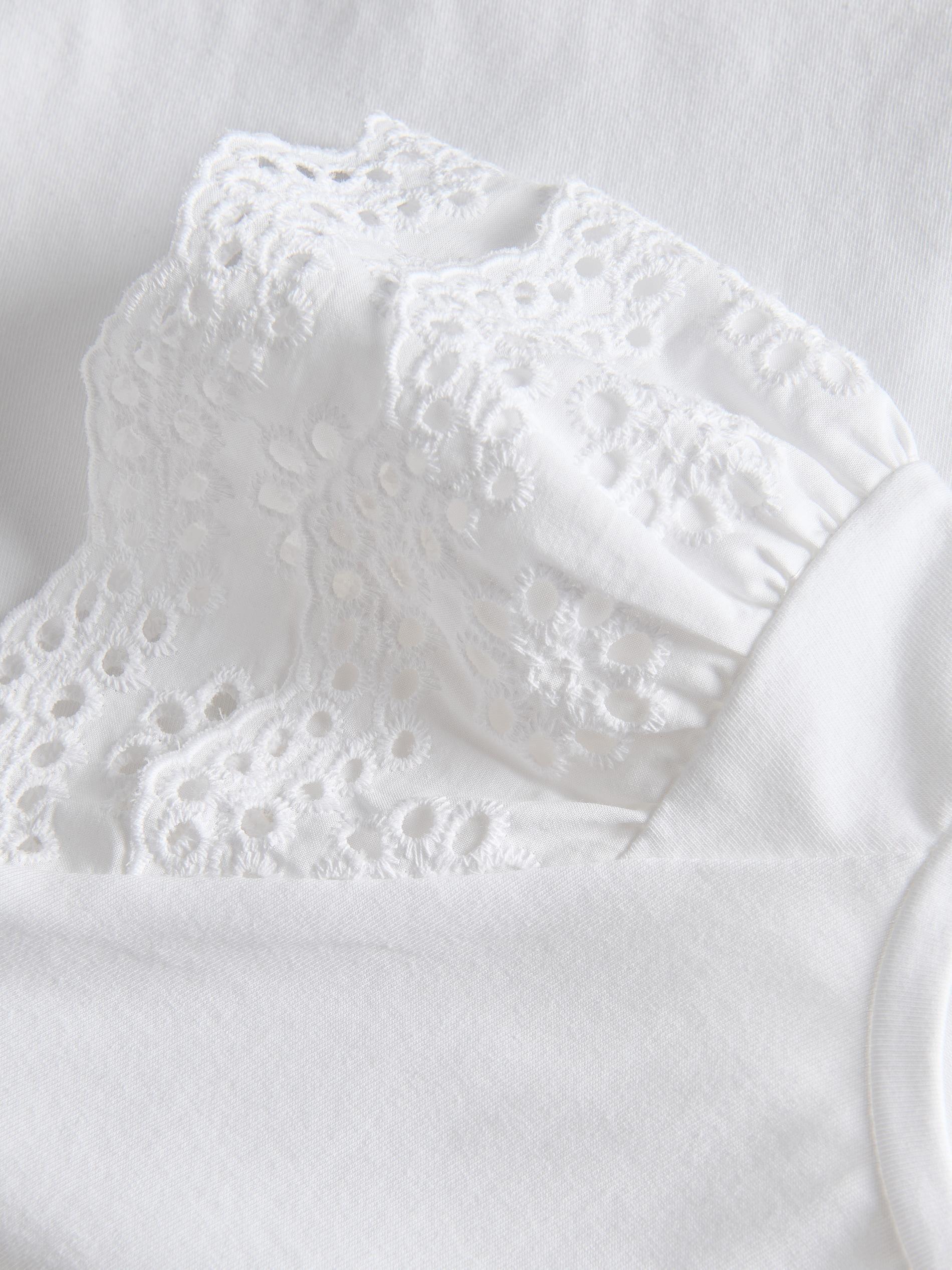 Cream Blouse With Broderie Anglaise Sleeves, Ivory, large image number 4