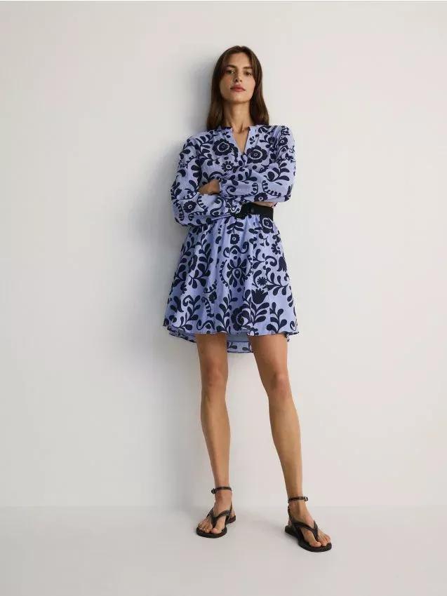 Multicolor Patterned Mini Dress, , large image number 0