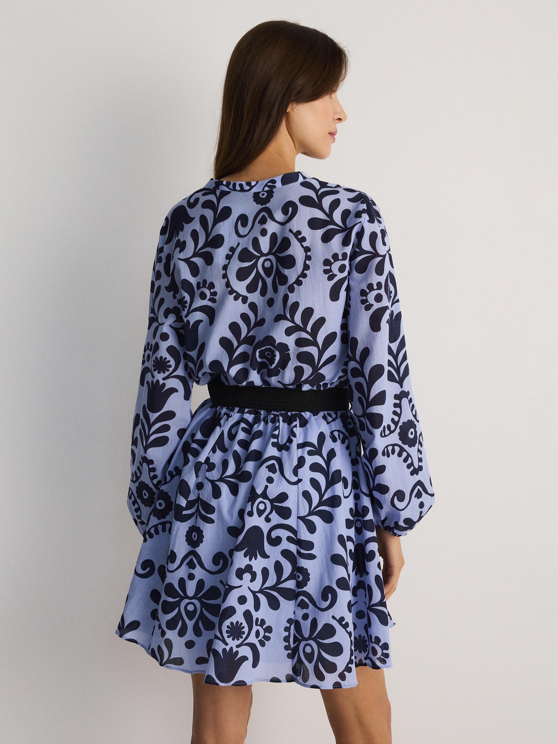 Multicolor Patterned Mini Dress, , large image number 4