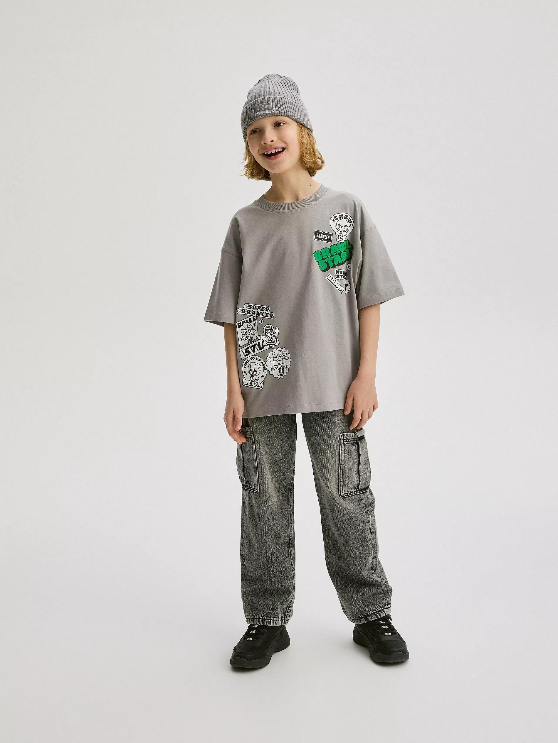 Grey Oversize-T-Shirt Brawl Stars, , large image number 0