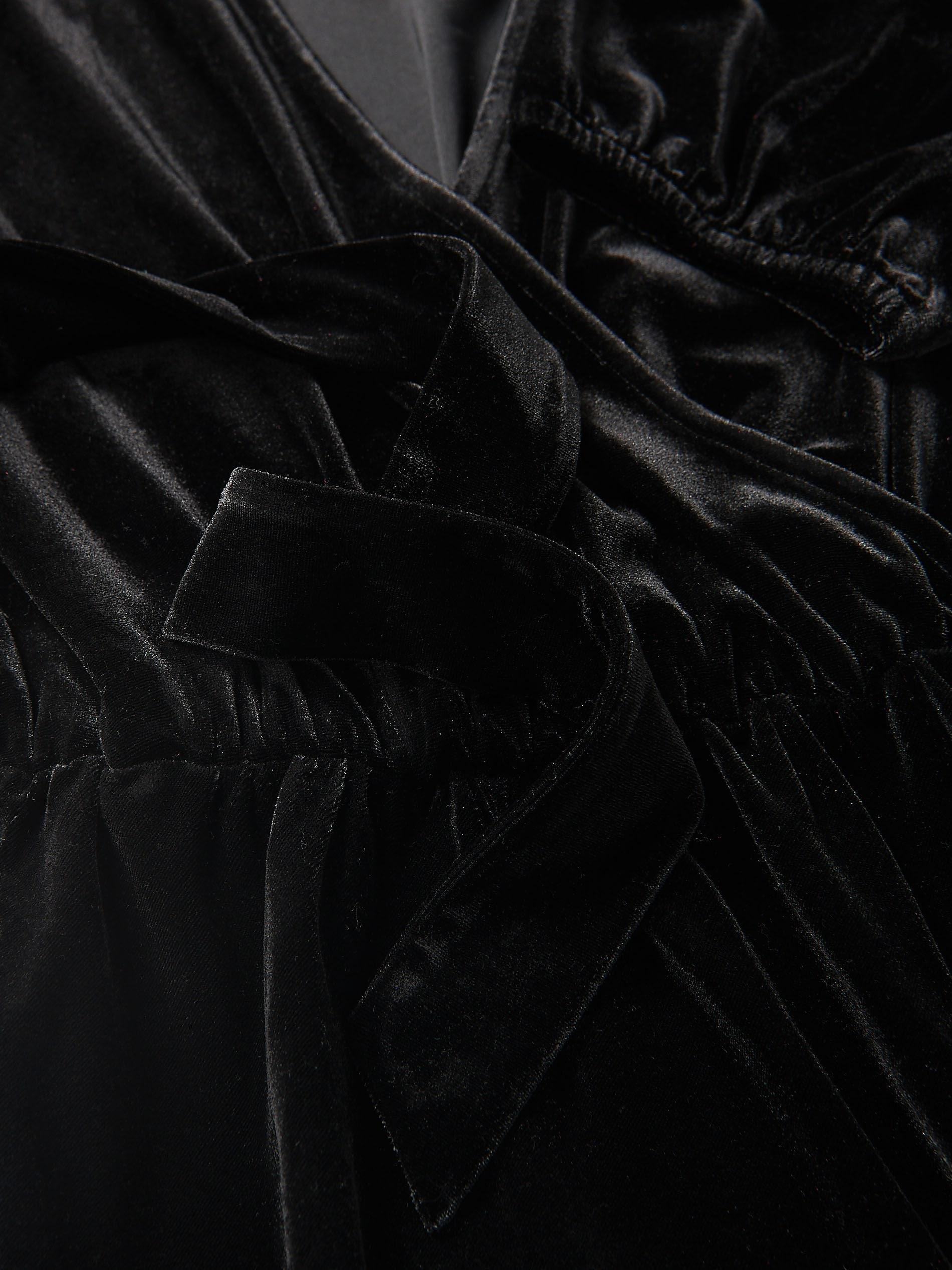 Black Velour Midi Dress, Black, large image number 5