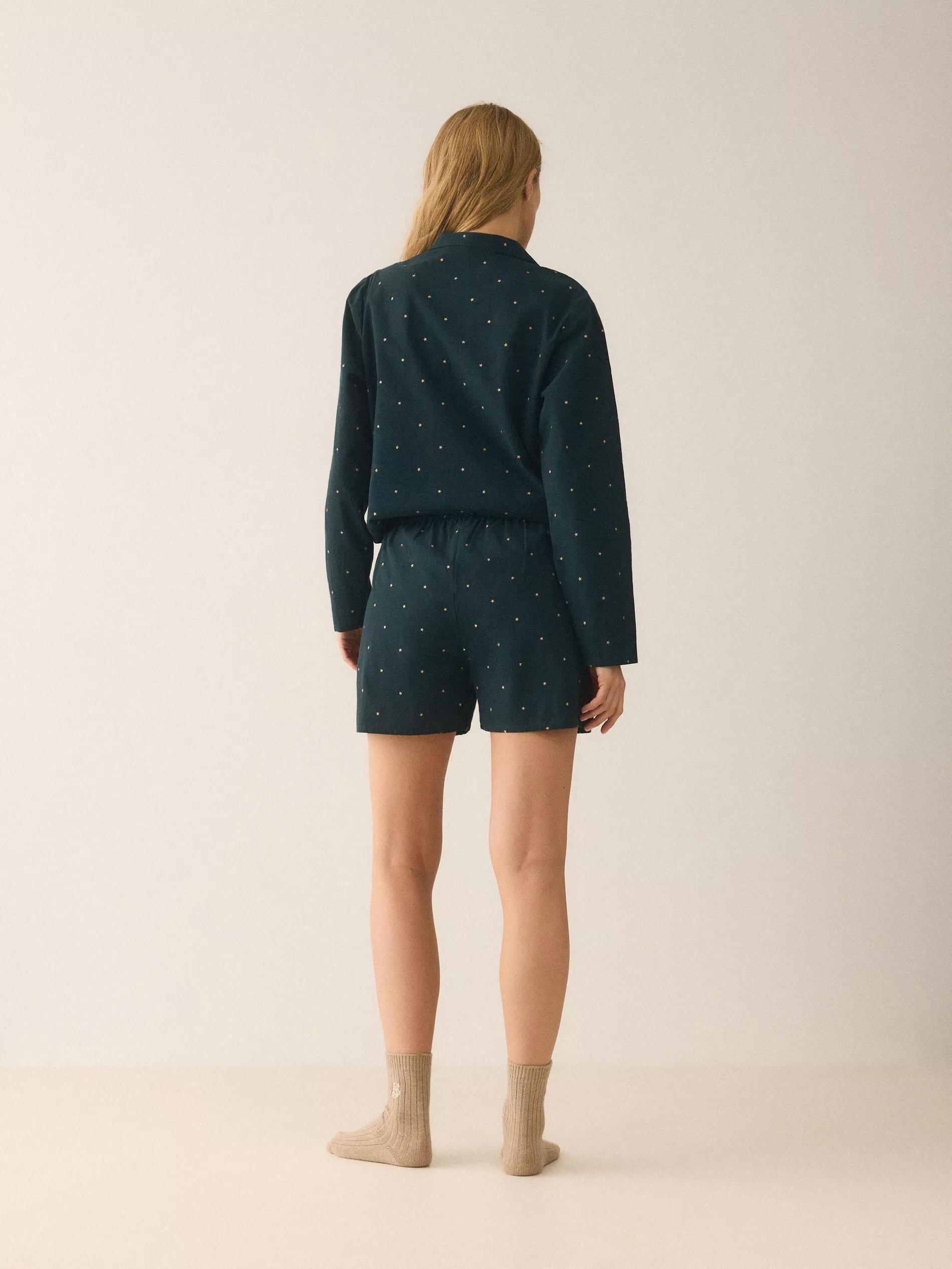 Green Christmas Motif Pyjama Set, Khaki, large image number 2