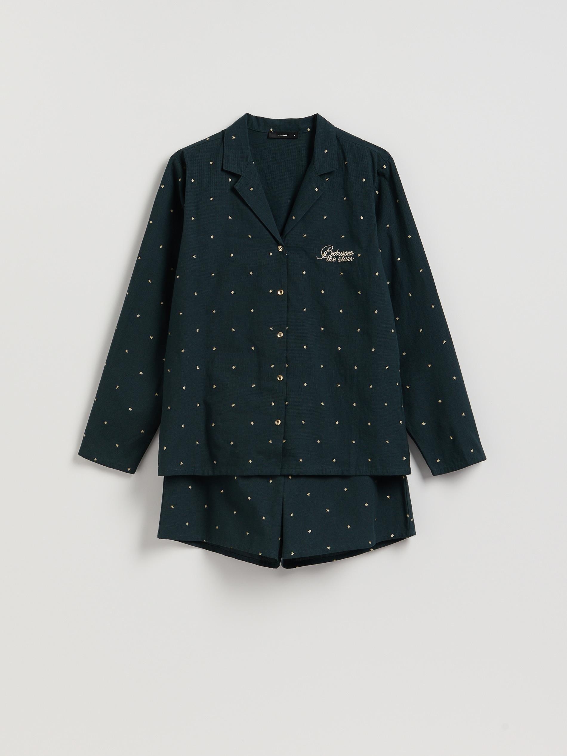 Green Christmas Motif Pyjama Set, Khaki, large image number 4