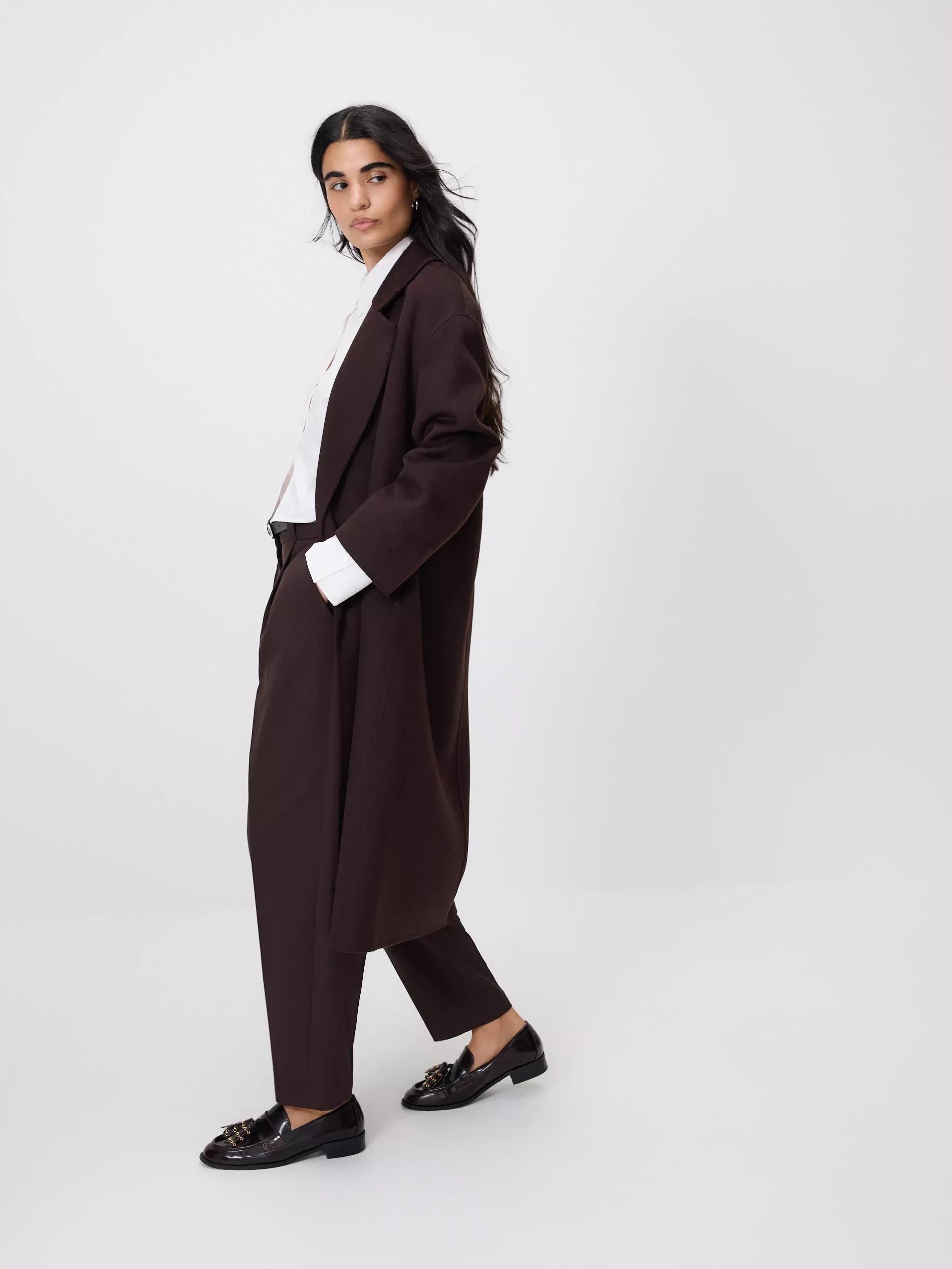 Brown Cigarette Trousers With Belt, Brown, large image number 2