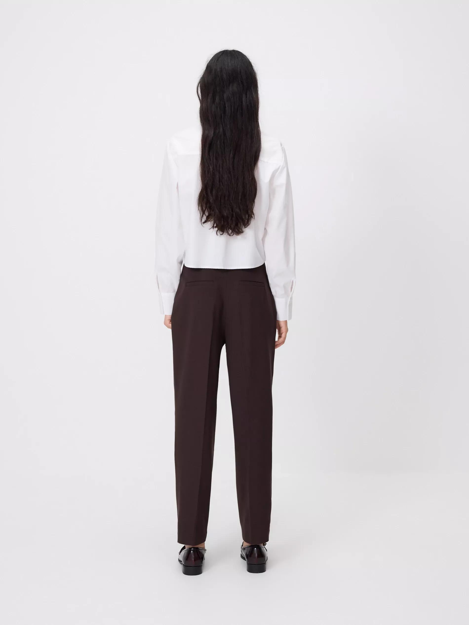 Brown Cigarette Trousers With Belt, Brown, large image number 3
