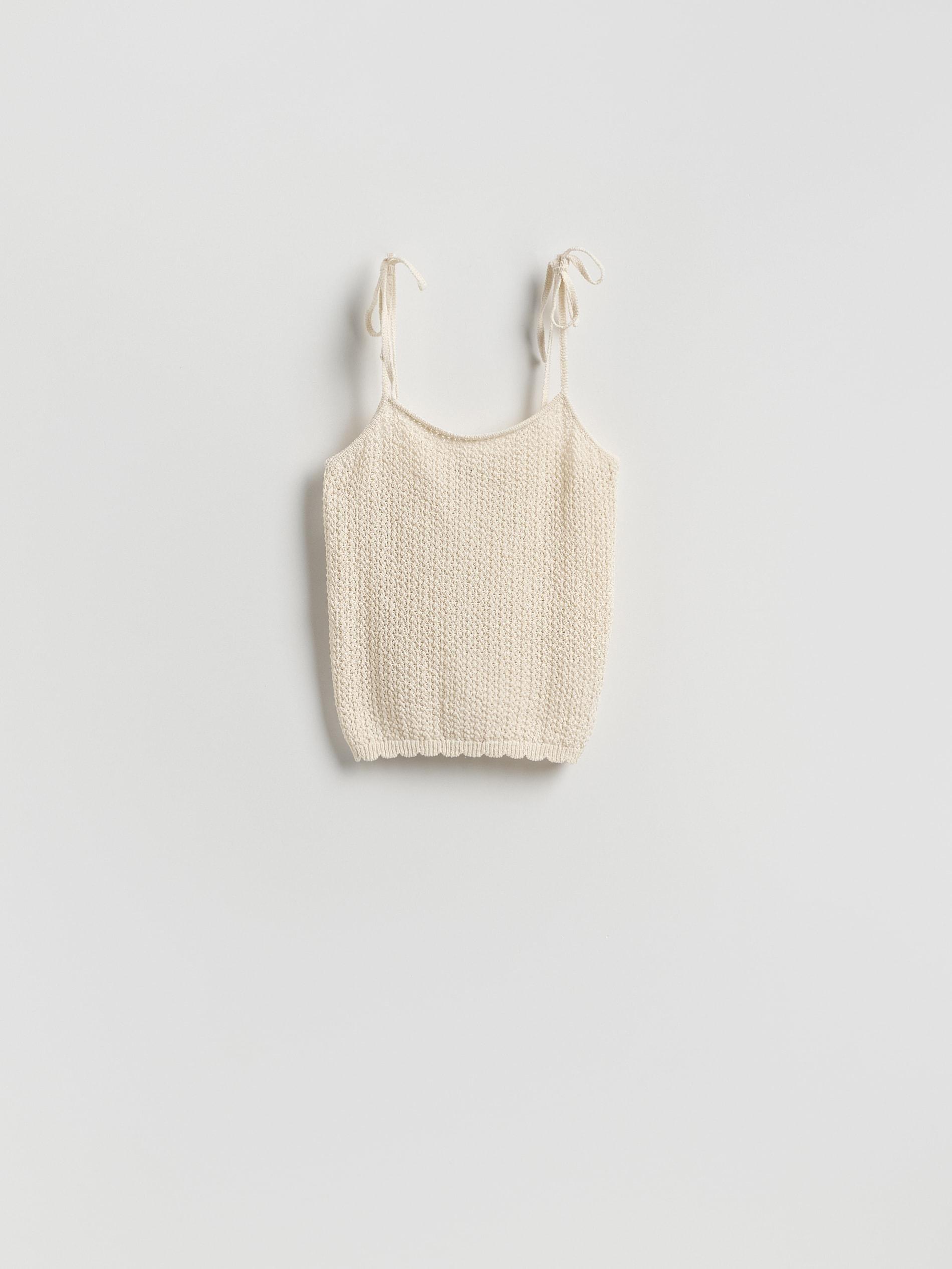 Beige Cotton Rich Top, Ivory, large image number 2
