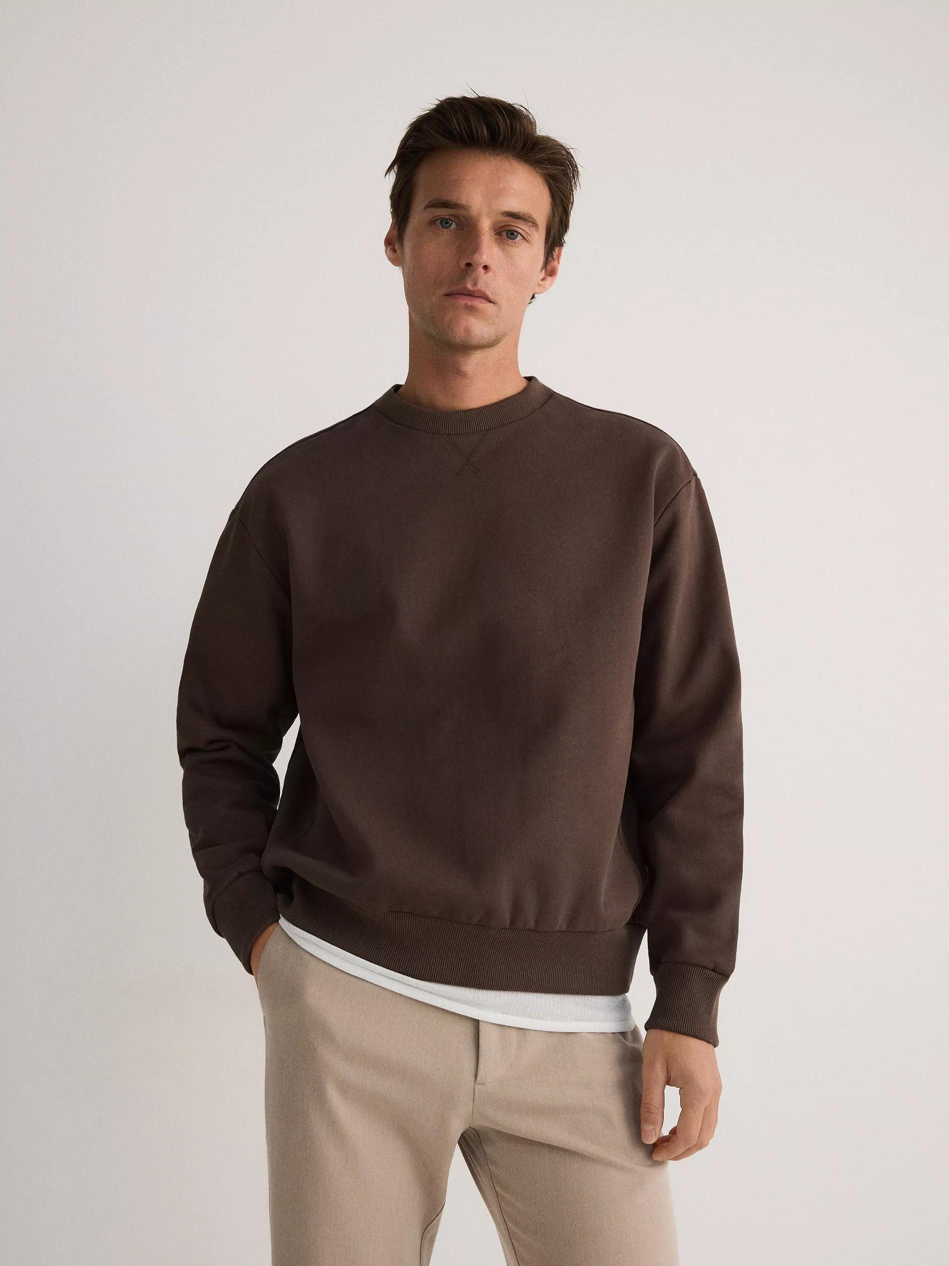 Brown Cotton Sweatshirt, , large image number 0