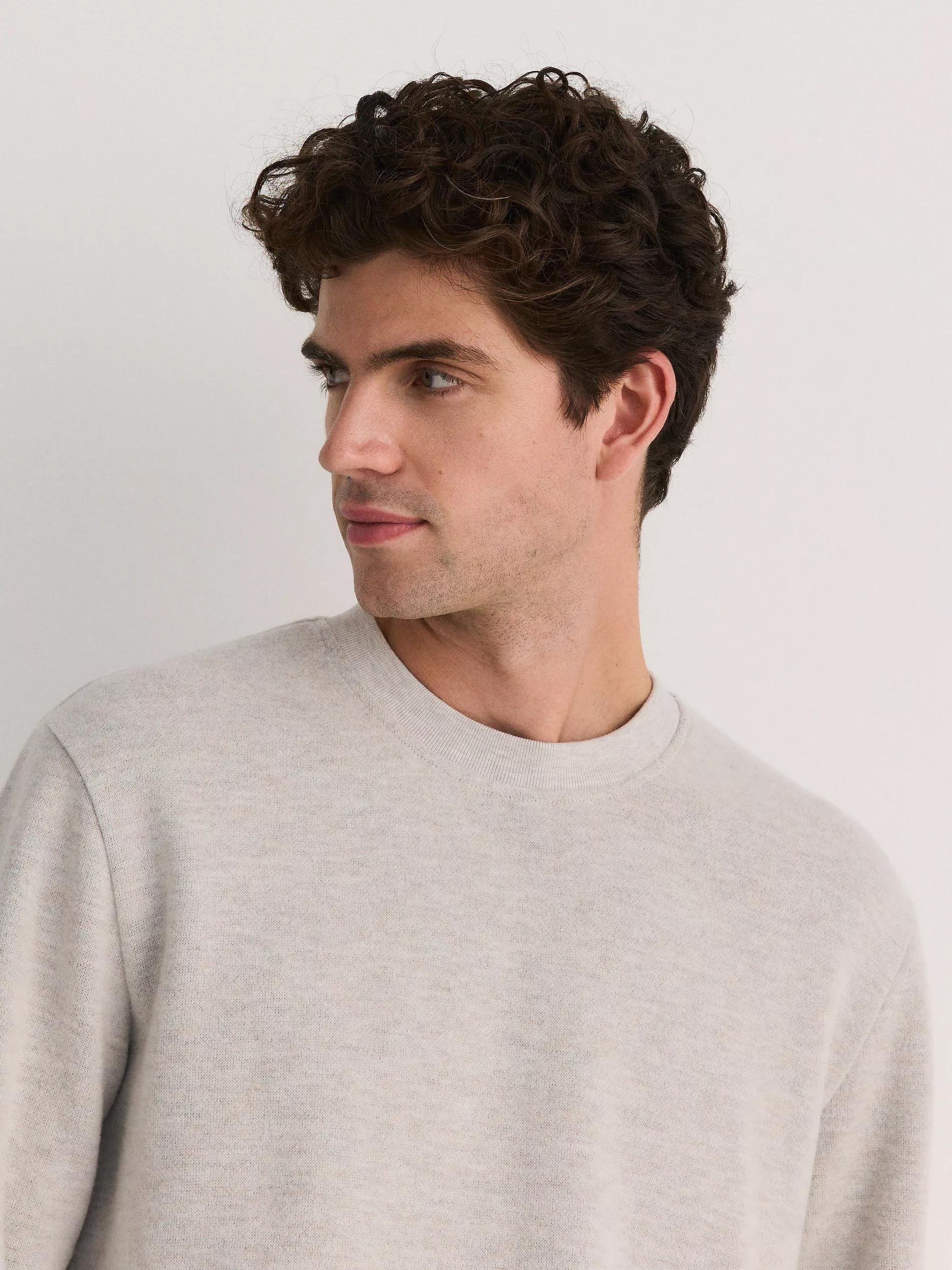 Cream Round Neck Jogging Tops, , large image number 3