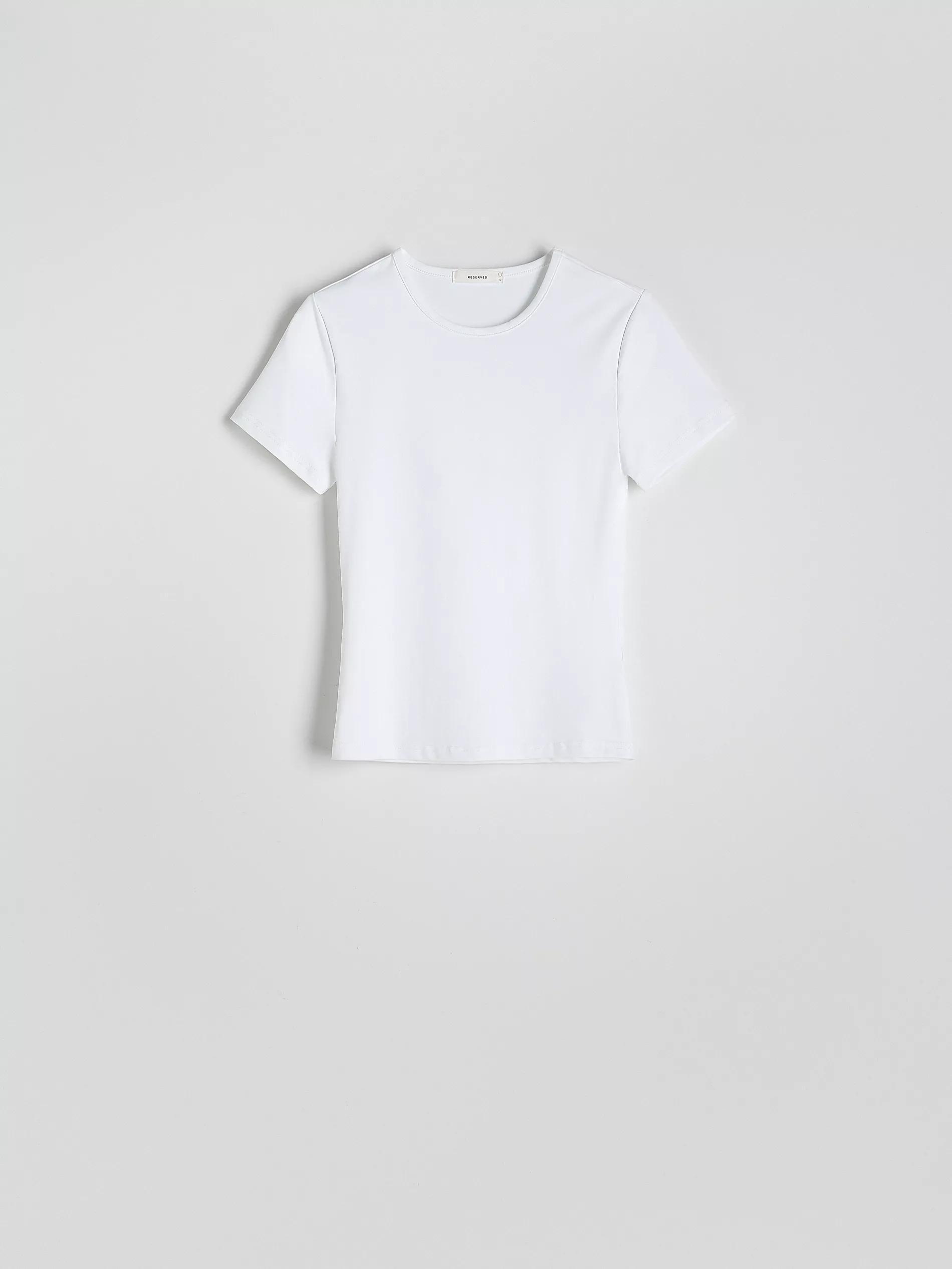 White Plain Basic Athleisure T-Shirt, , large image number 0