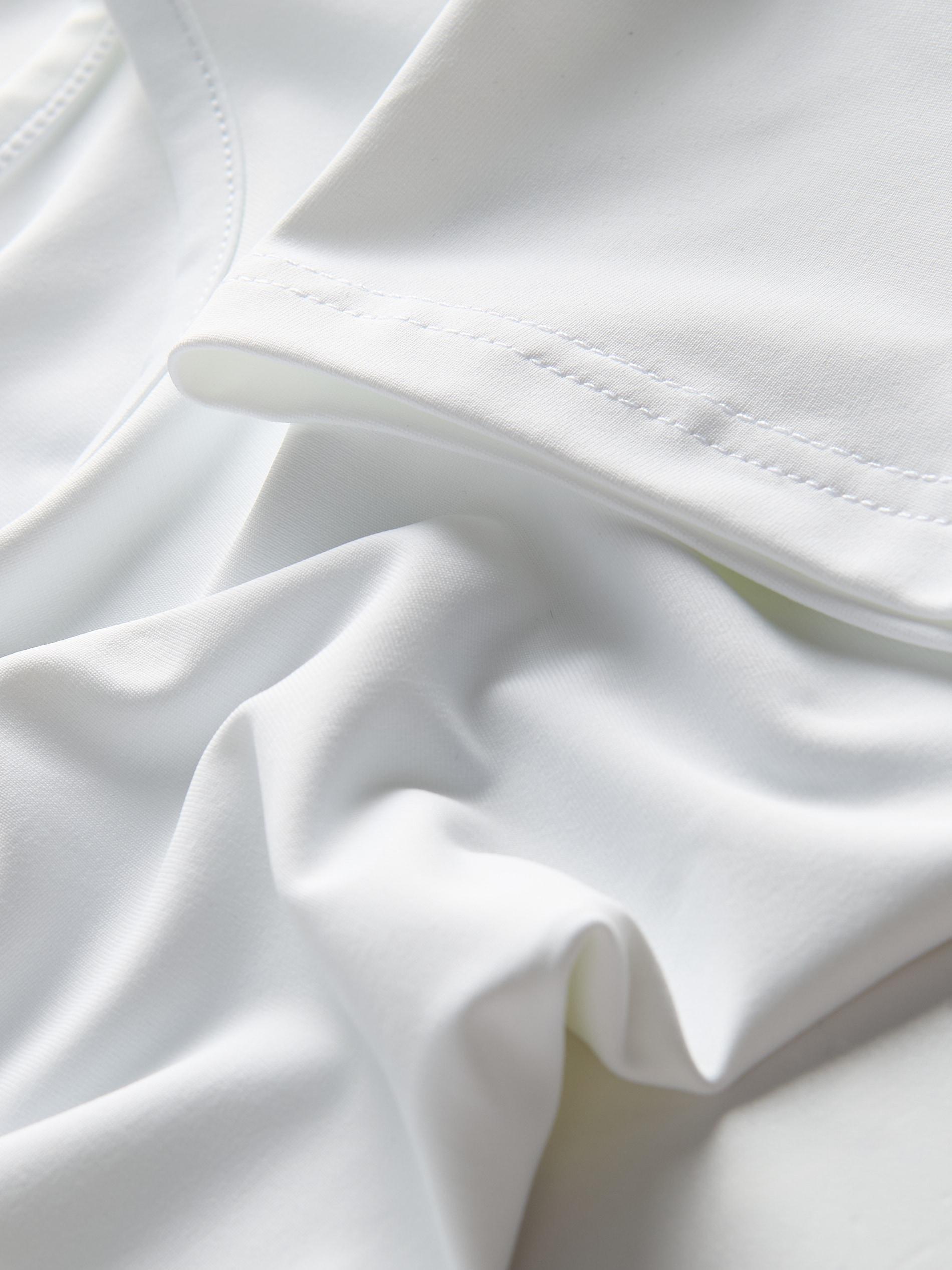 White Plain Basic Athleisure T-Shirt, , large image number 5