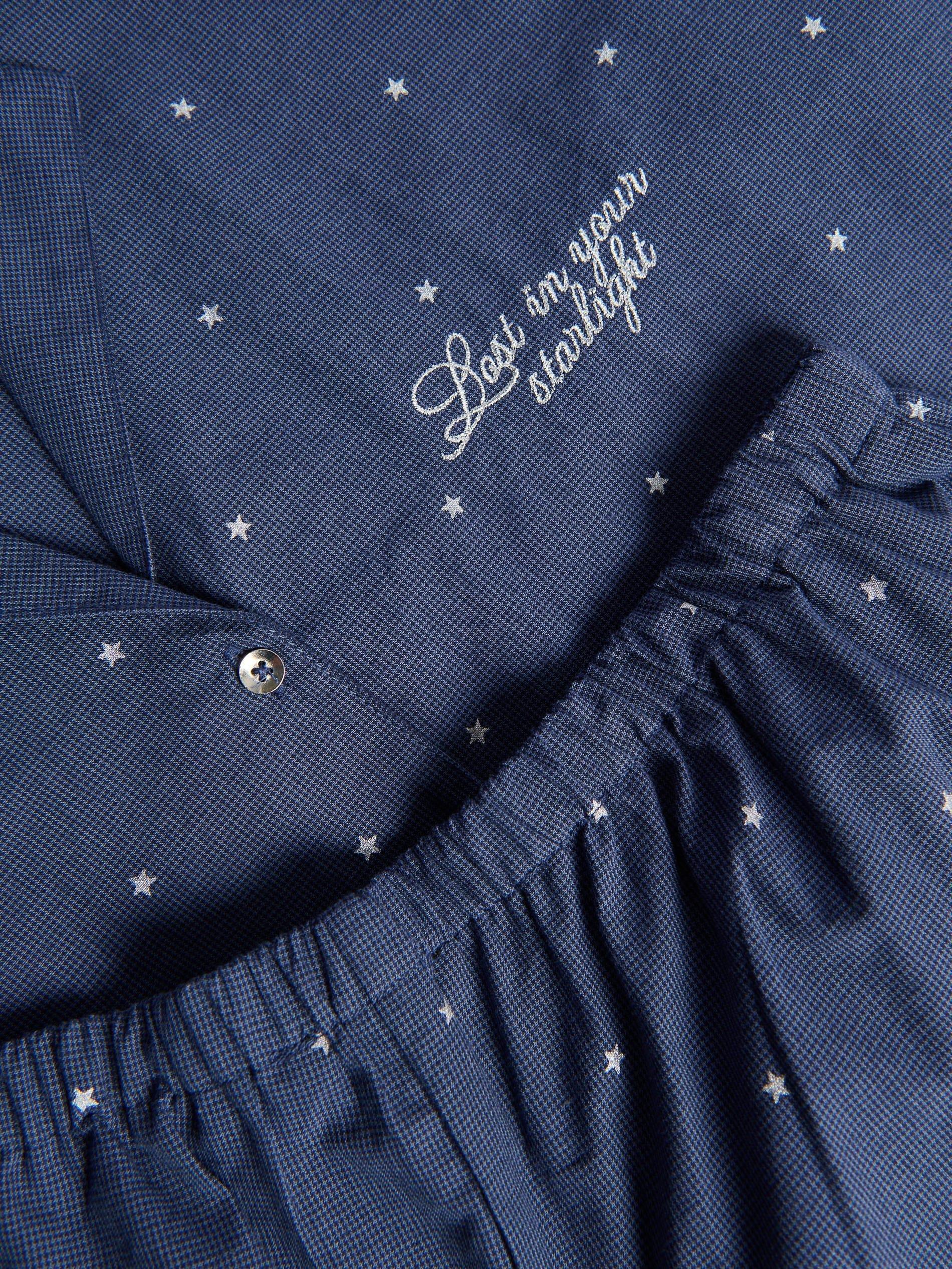 Navy Two Piece Cotton Pyjama Set, Navy, large image number 5