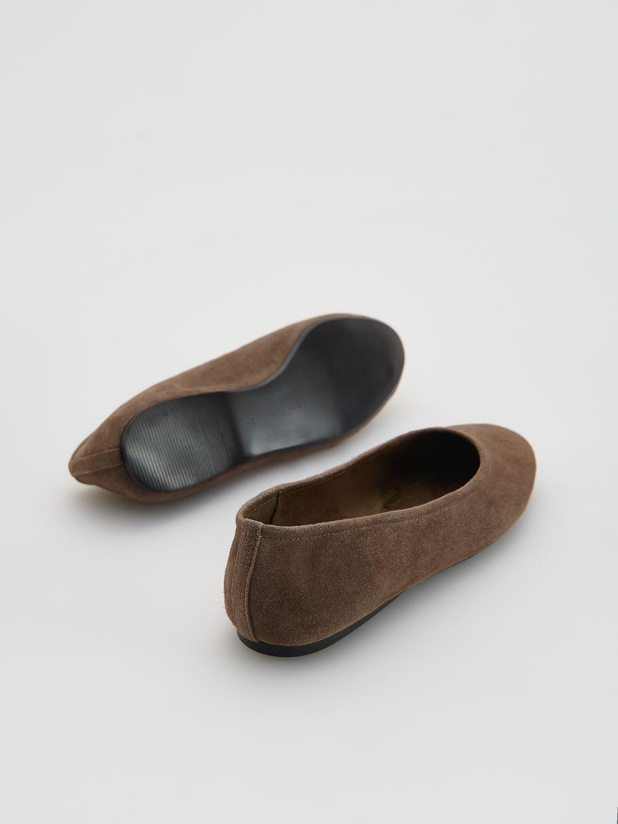 Beige Leather Ballerinas, Beige, large image number 2