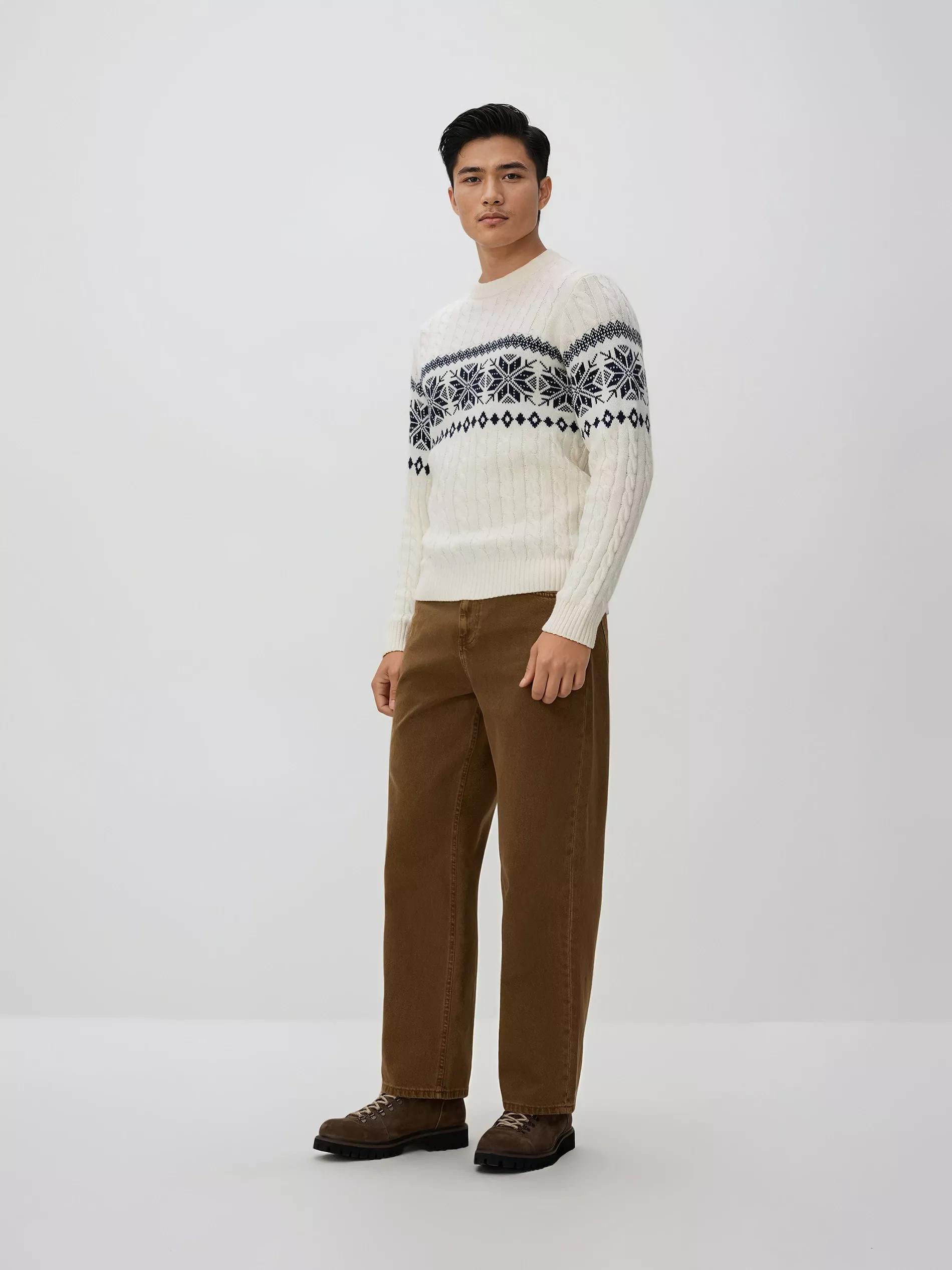 Cream Cable Knit Jumper, 7401_01P, large image number 1