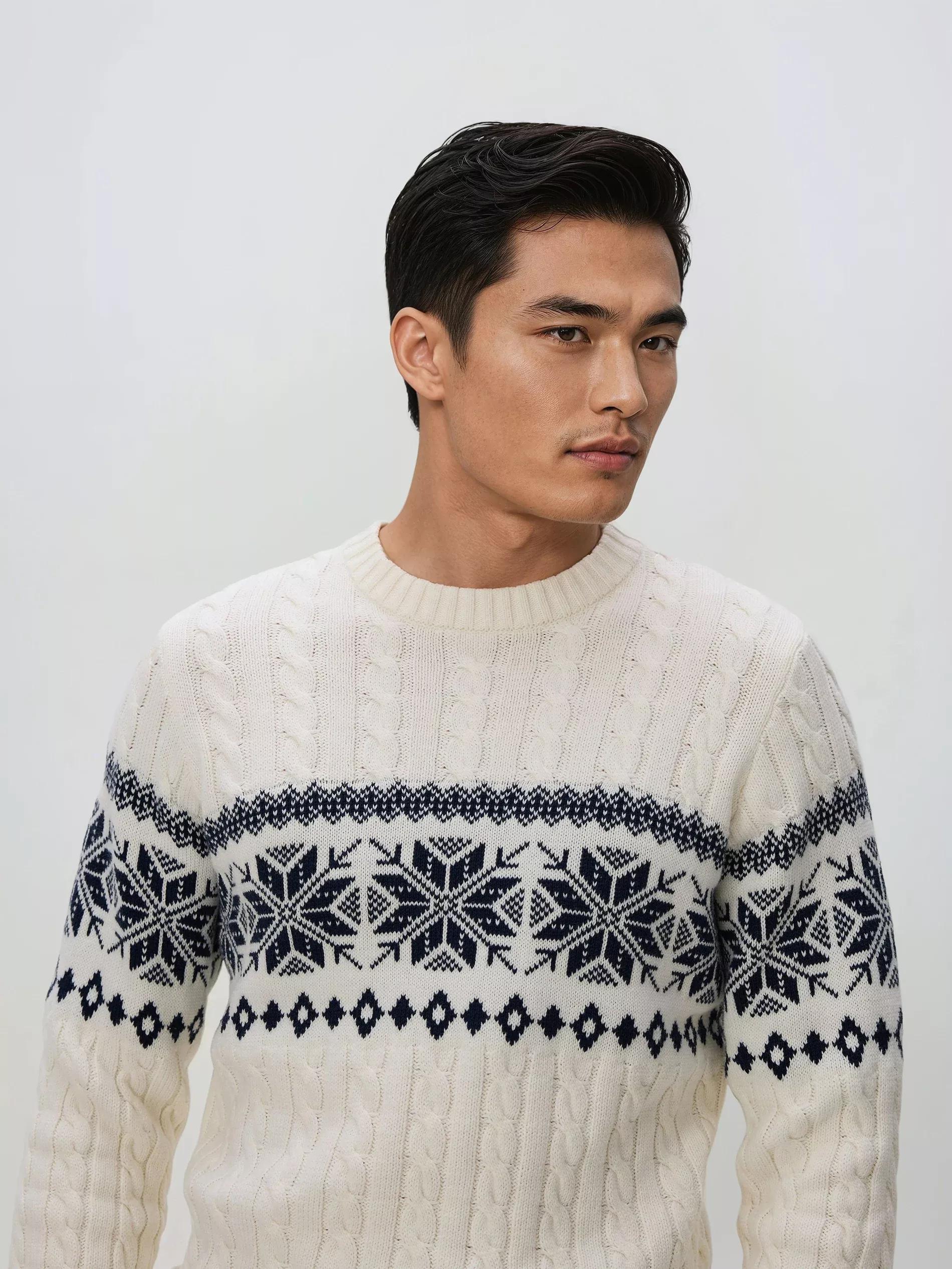 Cream Cable Knit Jumper, 7401_01P, large image number 2