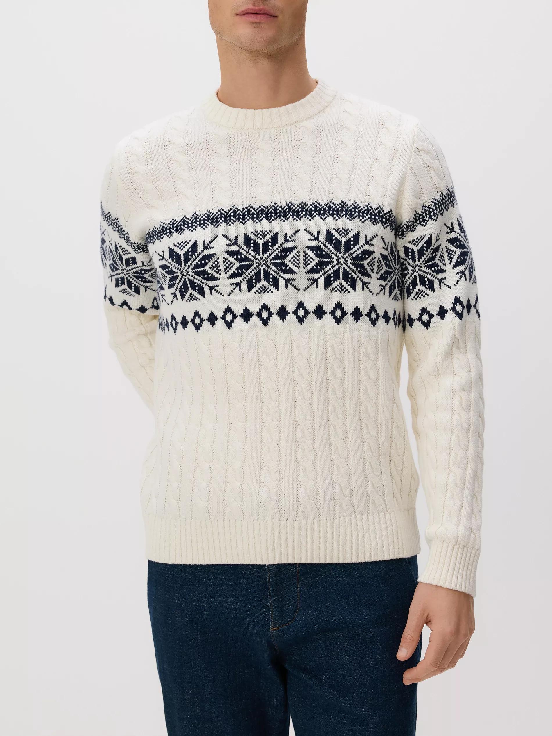 Cream Cable Knit Jumper, 7401_01P, large image number 3