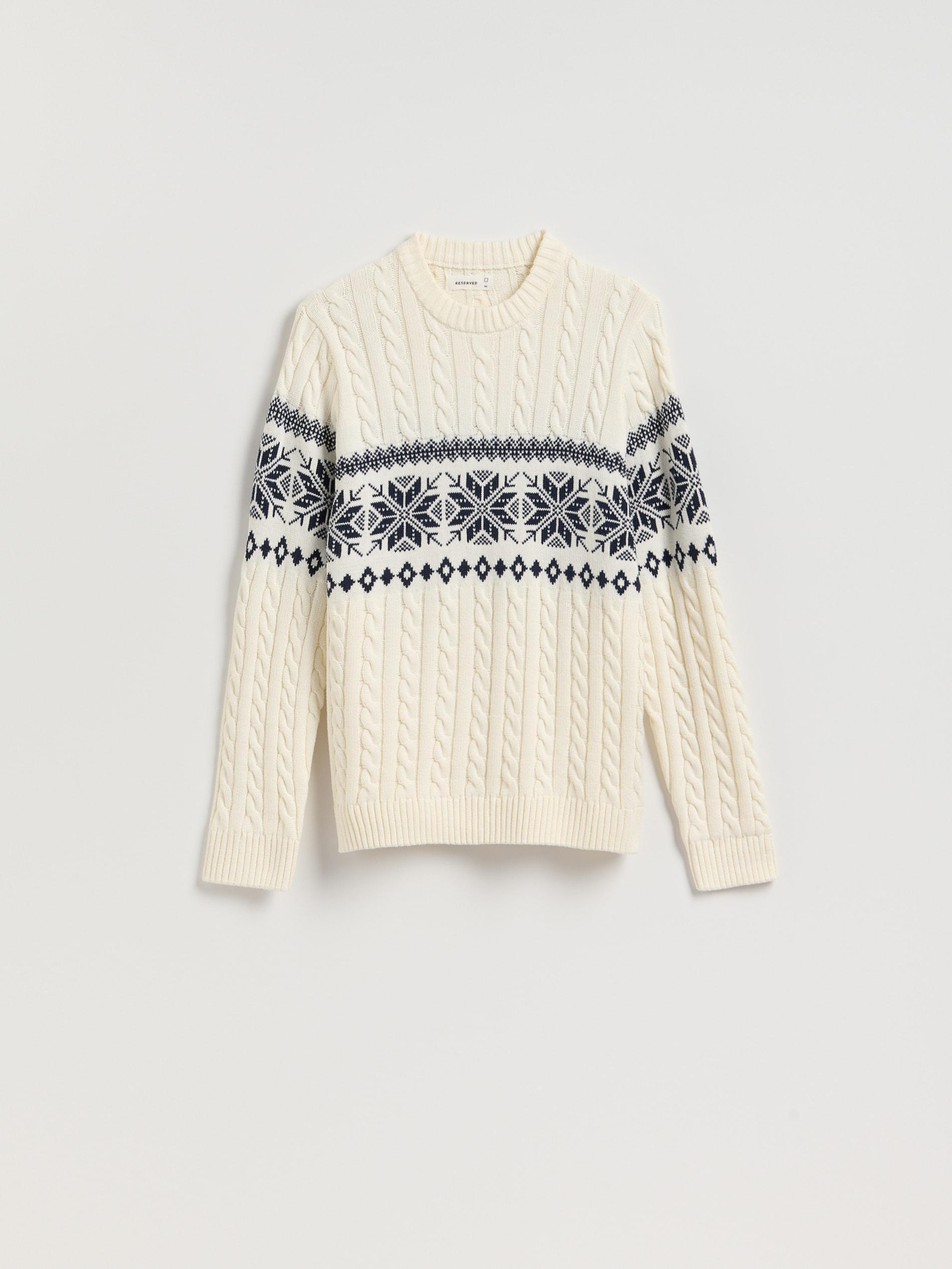 Cream Cable Knit Jumper, 7401_01P, large image number 5