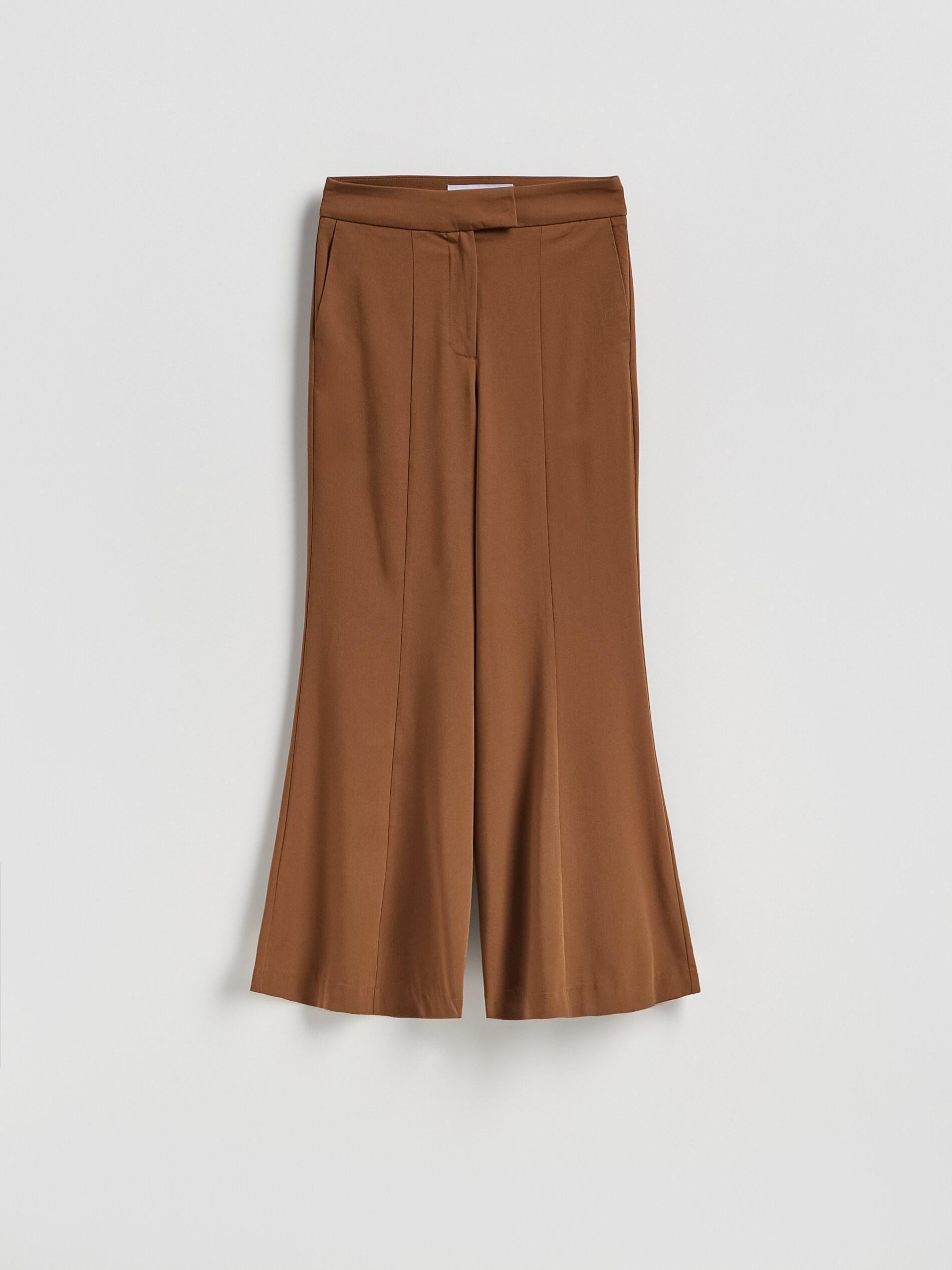 Brown Wide Leg Trousers, Brown, large image number 3