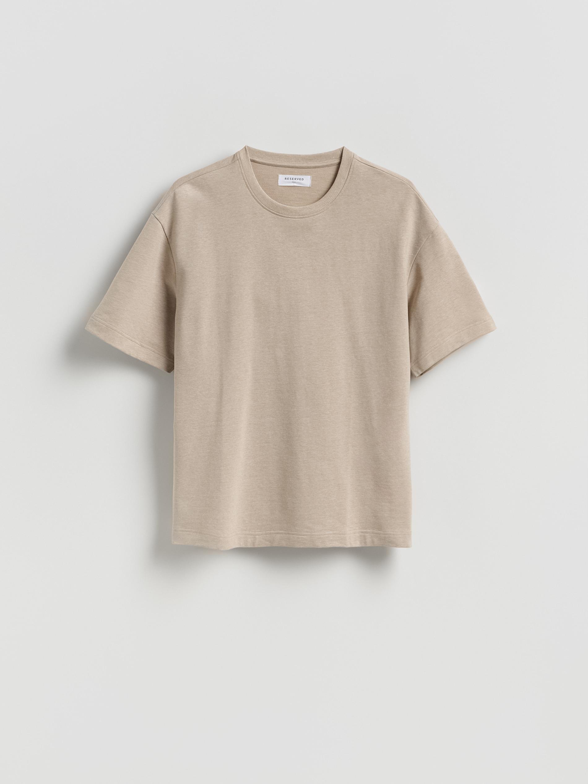 Beige Boxy Cotton T-Shirt, Beige, large image number 0