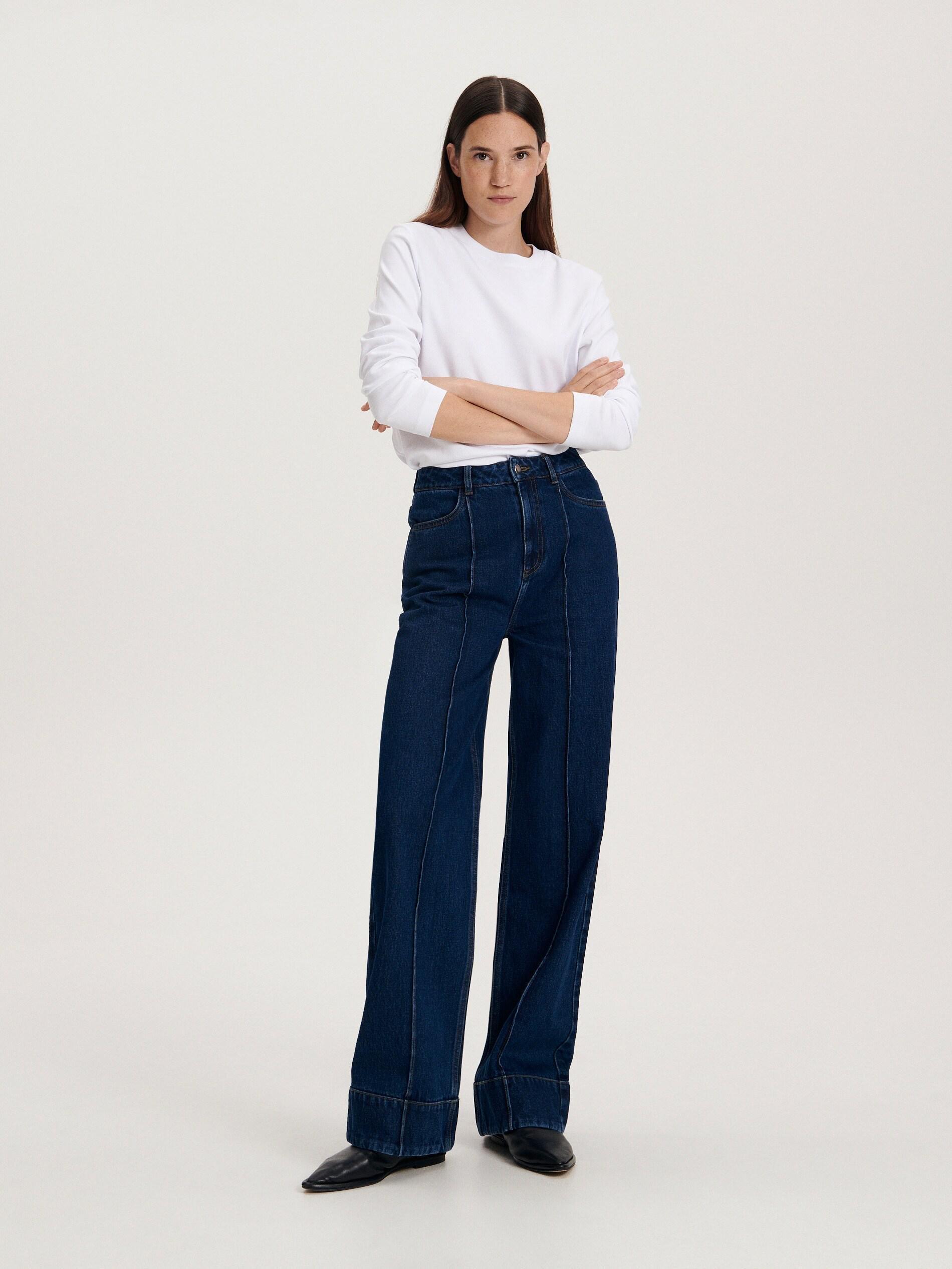 White Long Sleeve Cotton T-Shirt, White, medium