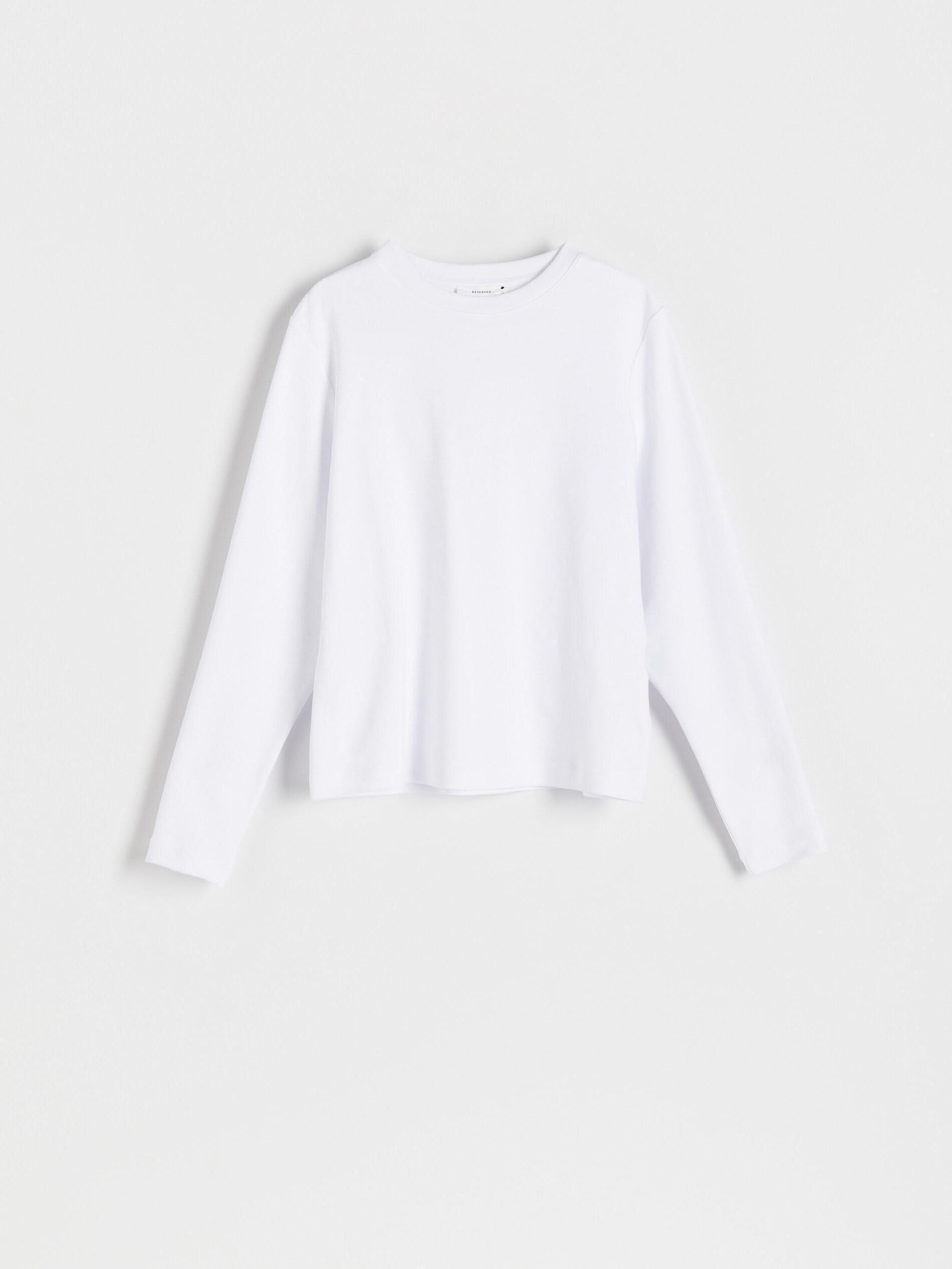 White Long Sleeve Cotton T-Shirt, White, large image number 3