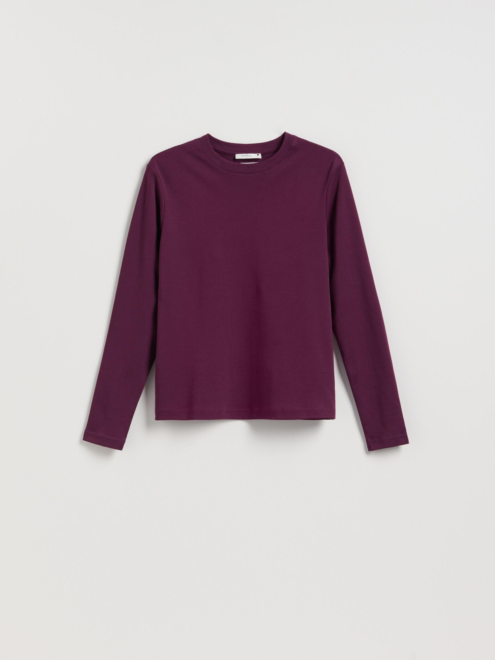 Purple Mercerised Cotton Rich Long Sleeve T-Shirt, Purple, large image number 4