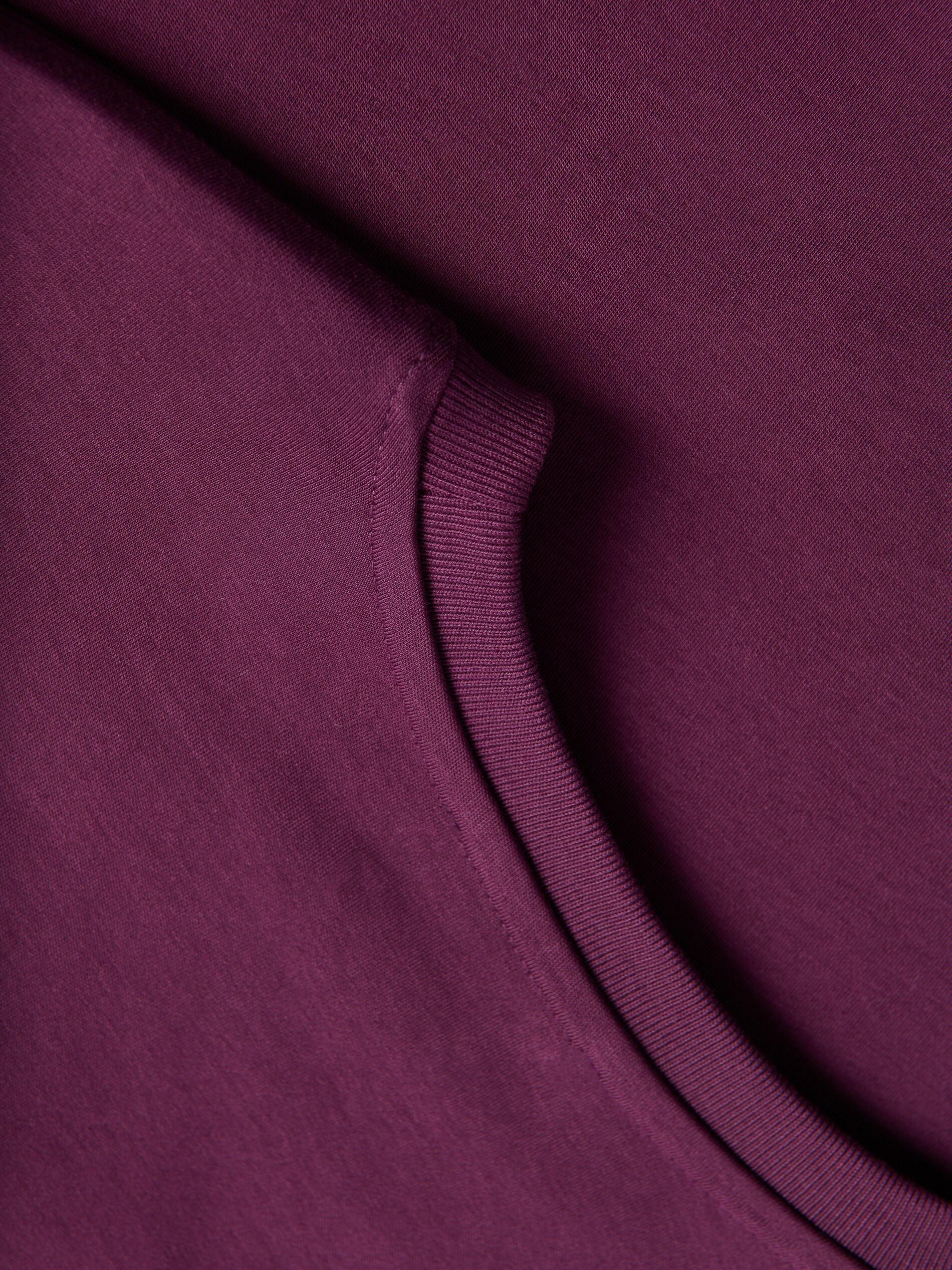 Purple Mercerised Cotton Rich Long Sleeve T-Shirt, Purple, large image number 5