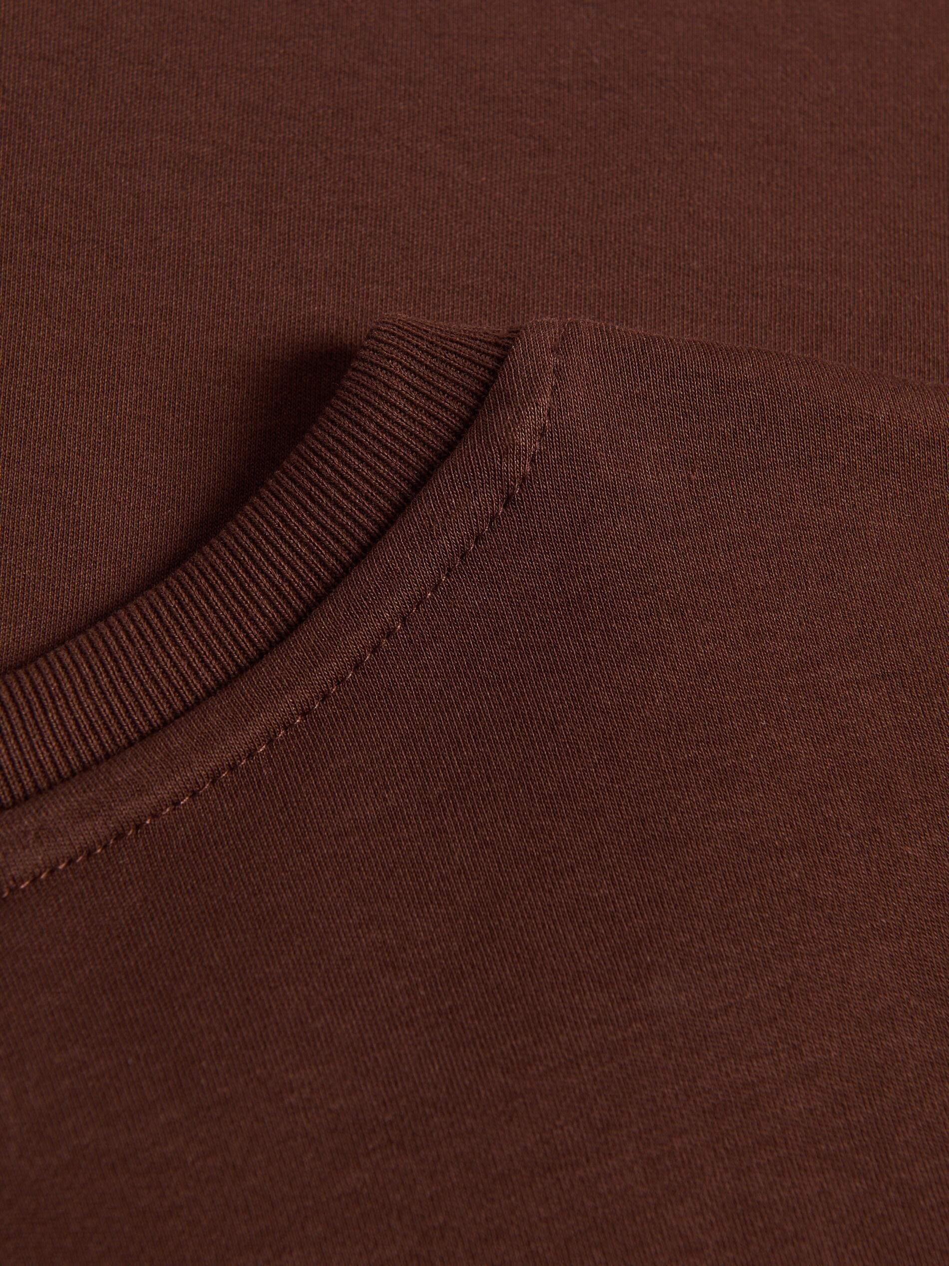 Brown Mercerised Cotton Rich Long Sleeve T-Shirt, Brown, large image number 5