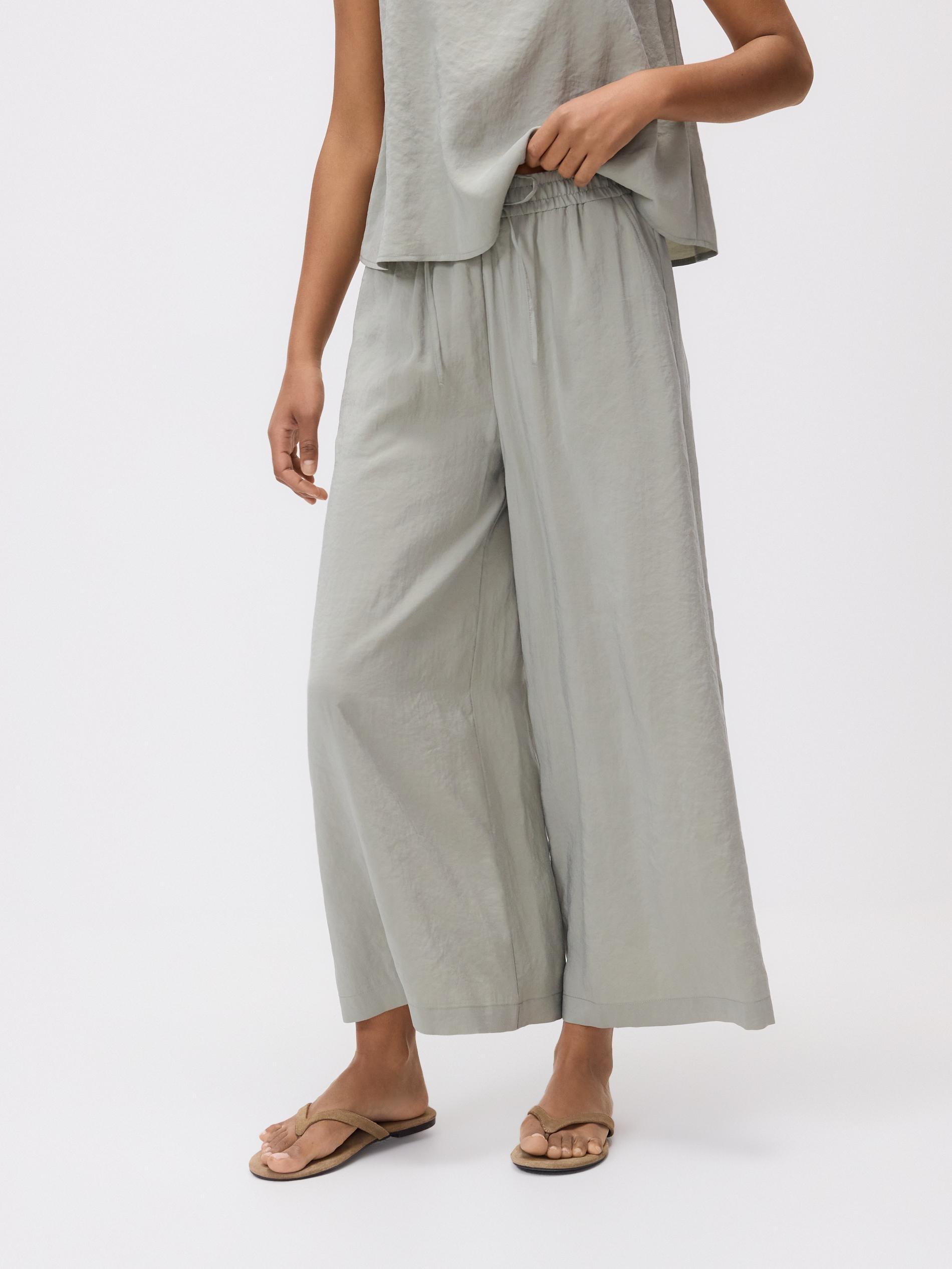 Green Loose Modal Blend Trousers, Green, large image number 1