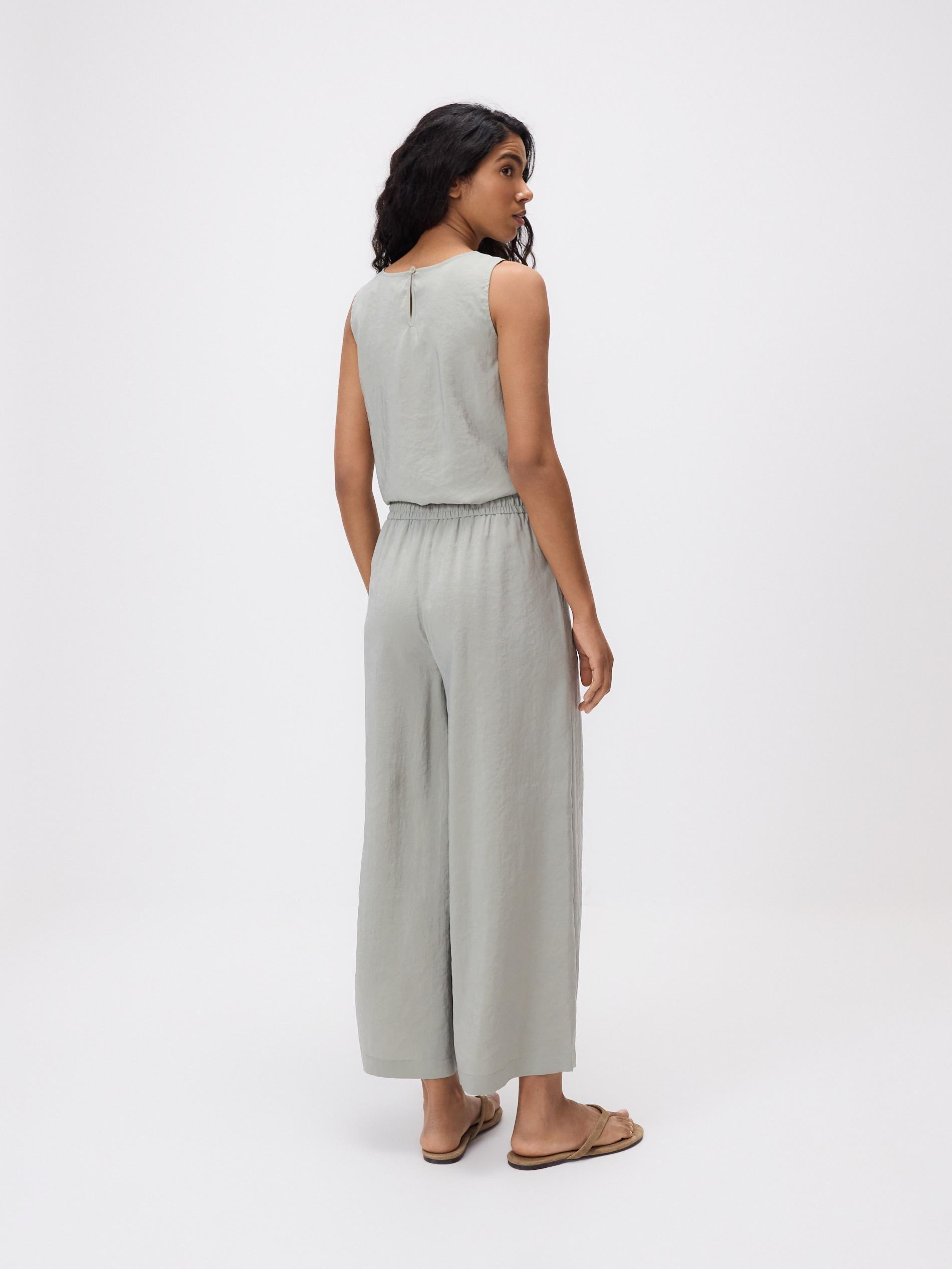 Green Loose Modal Blend Trousers, Green, large image number 3