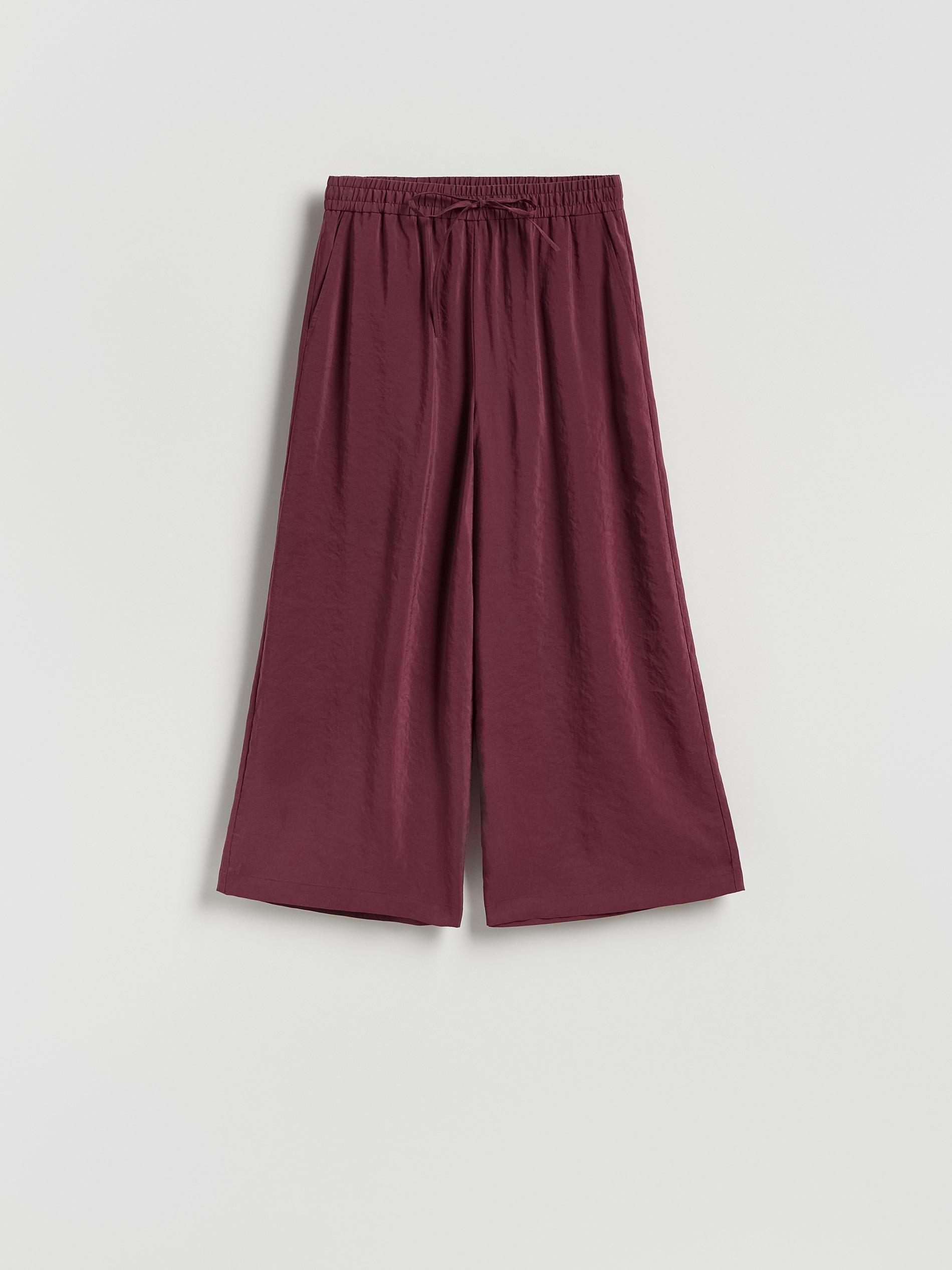Maroon Loose Modal Blend Trousers, Burgundy, large image number 4