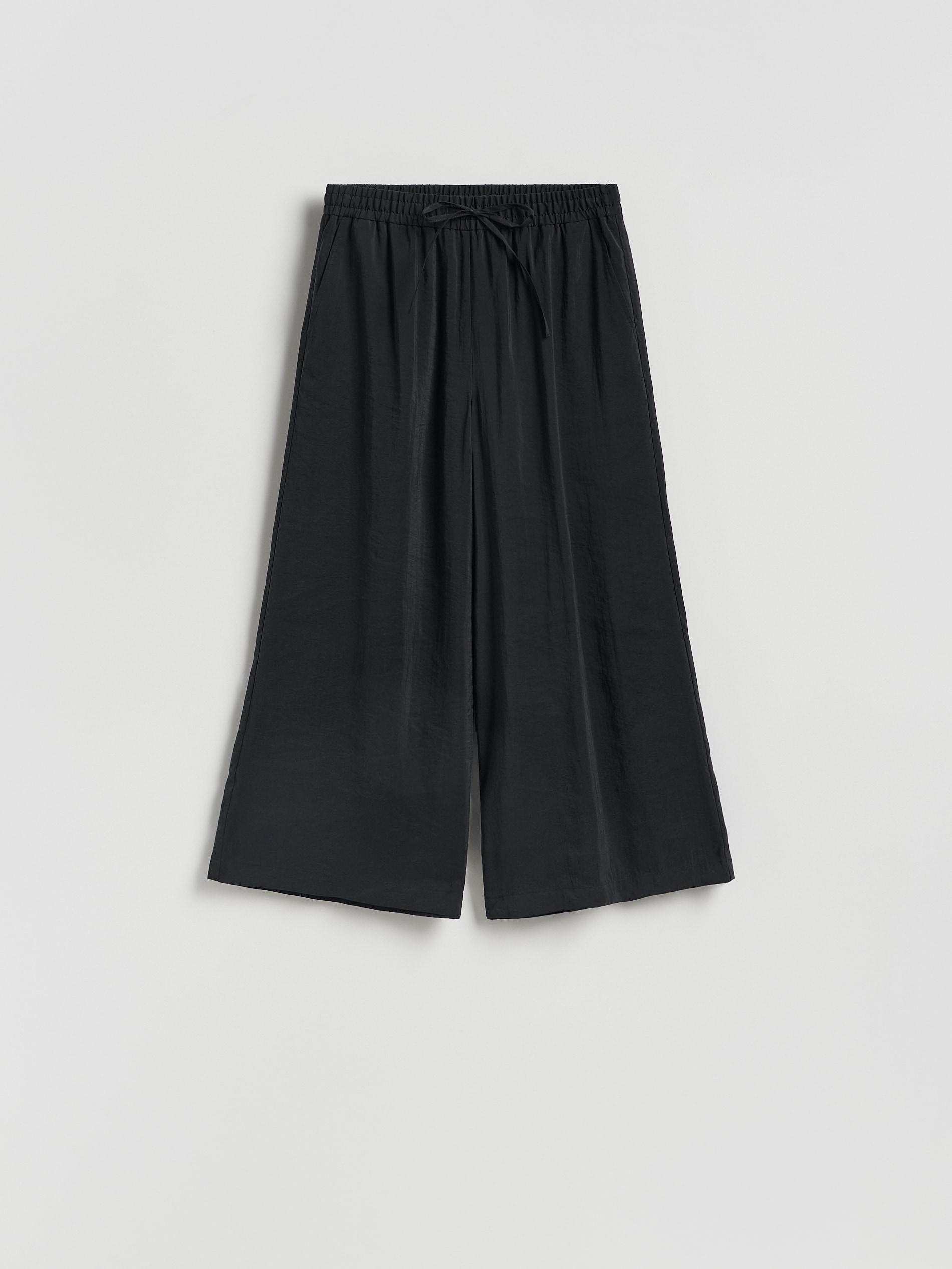 Black Loose Modal Blend Trousers, Black, large image number 3