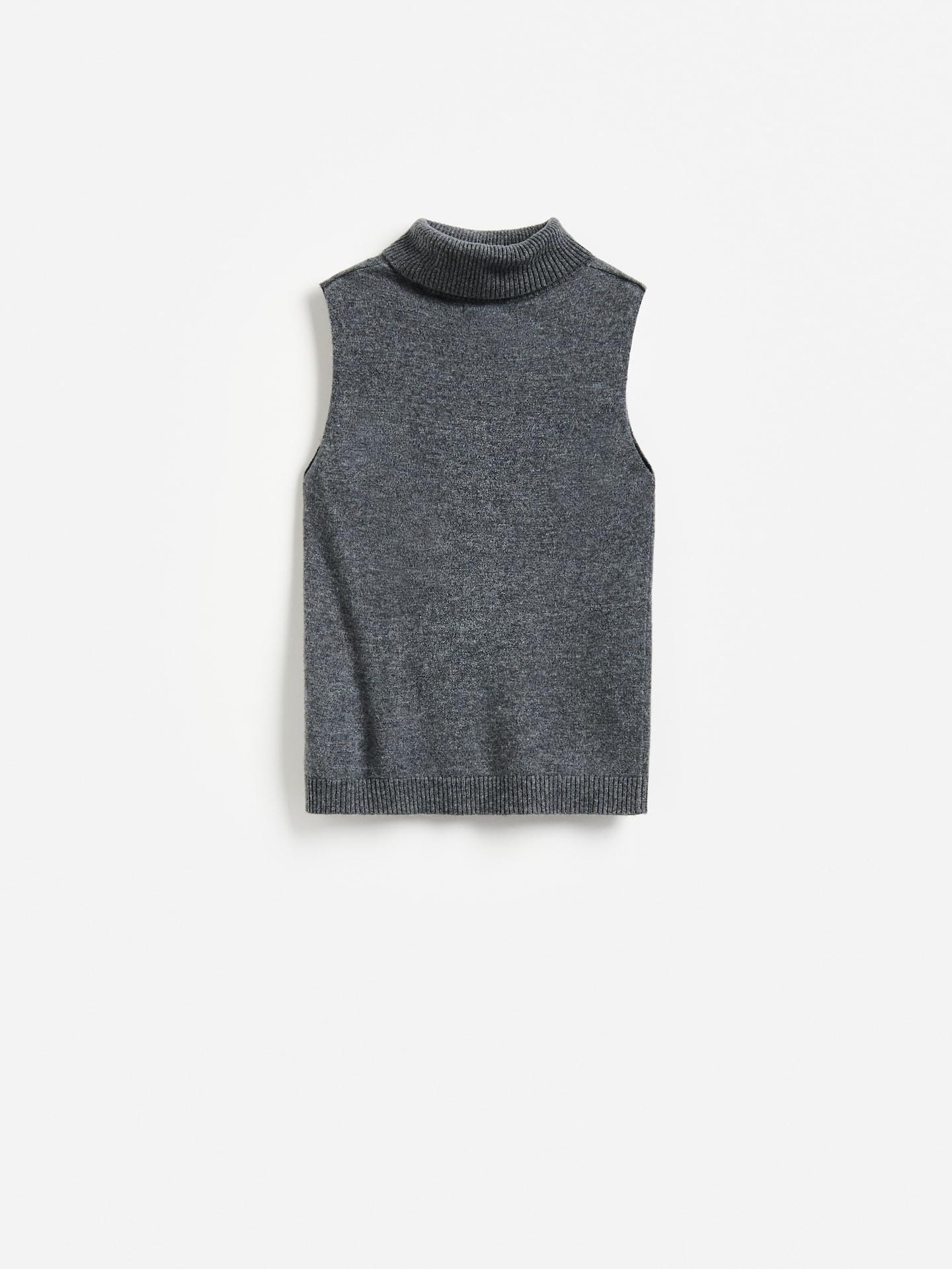 Grey Wool Blend Blouse, Grey, large image number 6