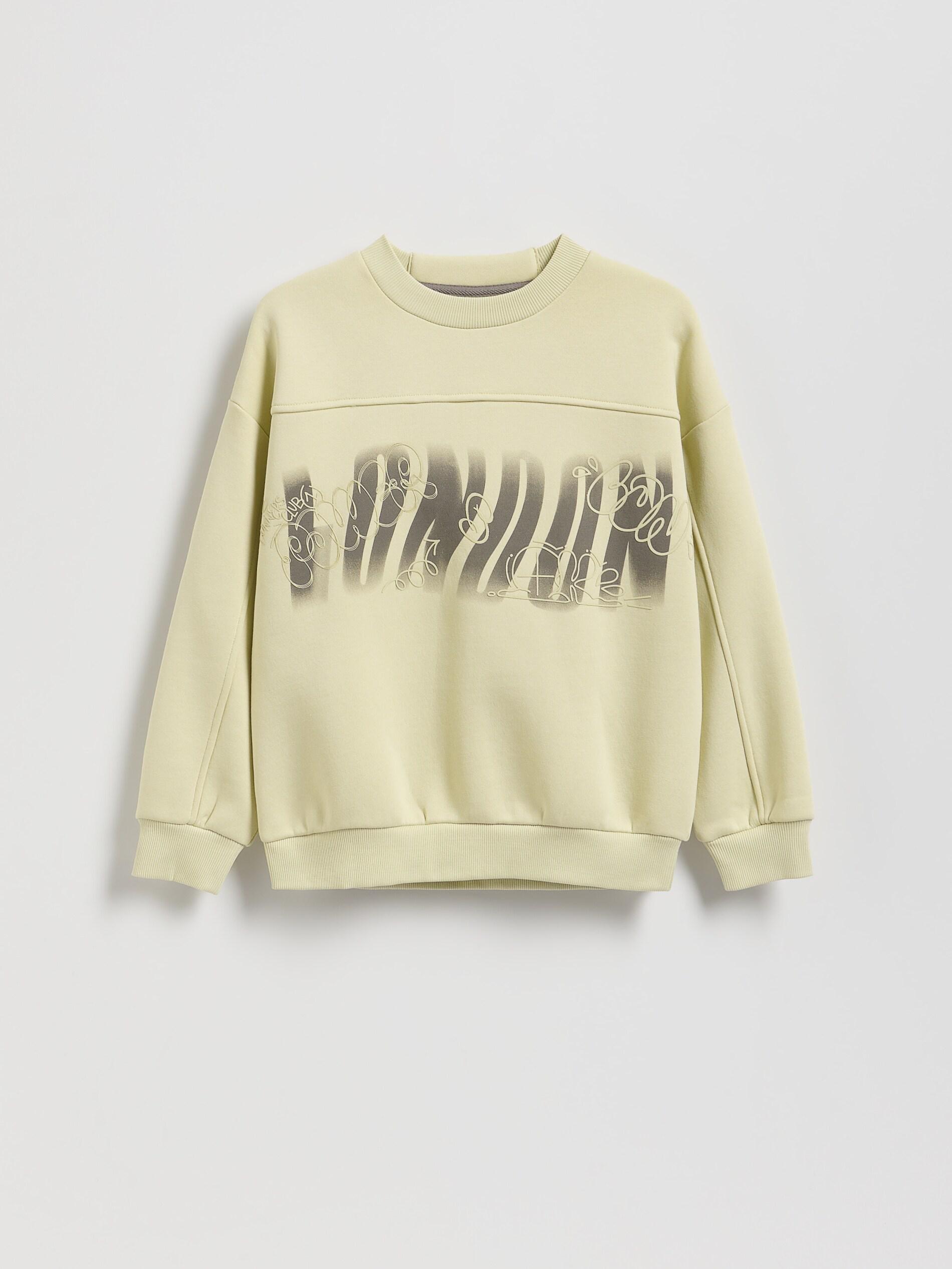 Yellow Oversized Cotton Rich Sweatshirt, Green, large image number 0