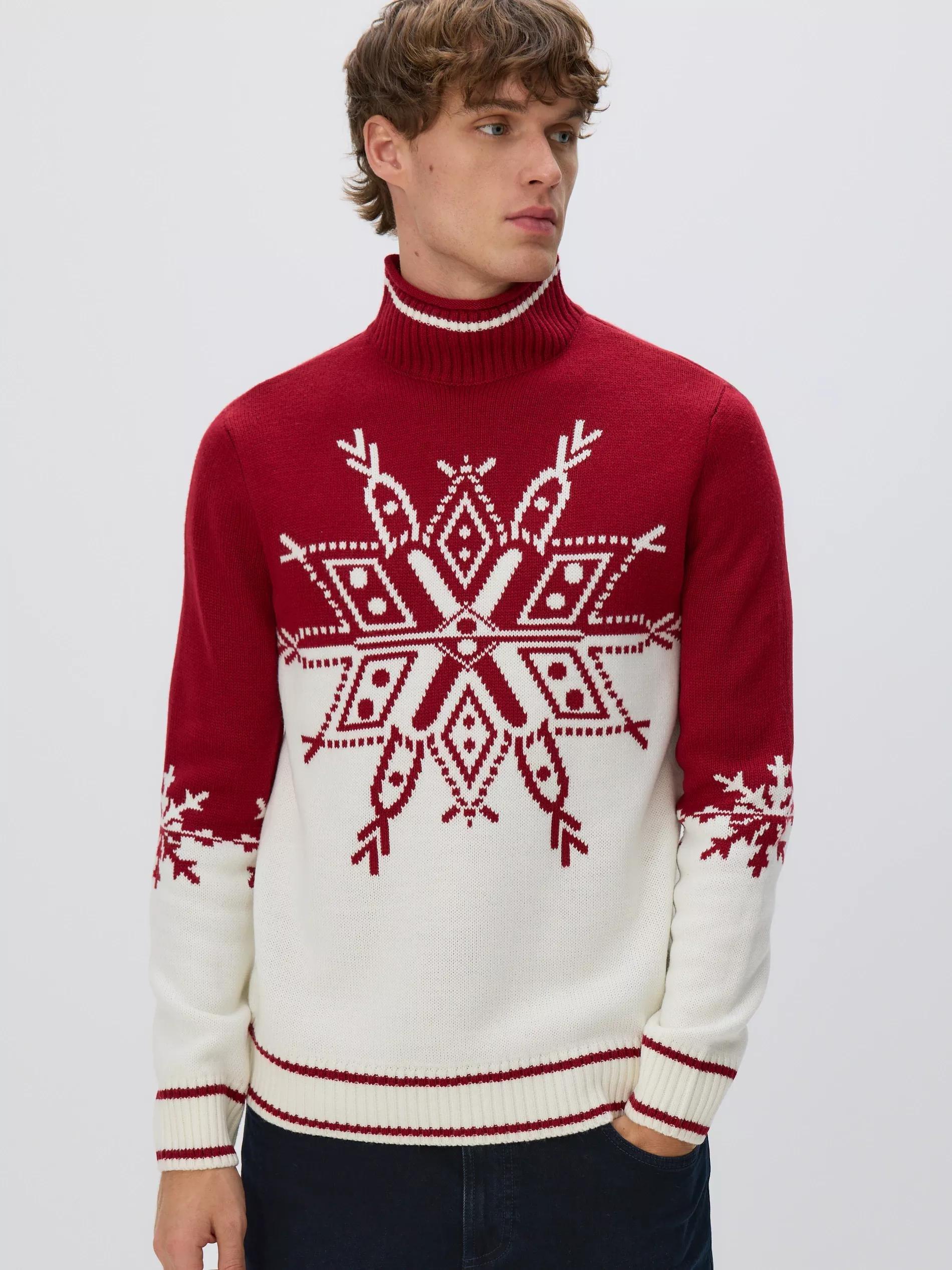 Multicolour Turtleneck With Christmas Motif, Multicolor, large image number 0