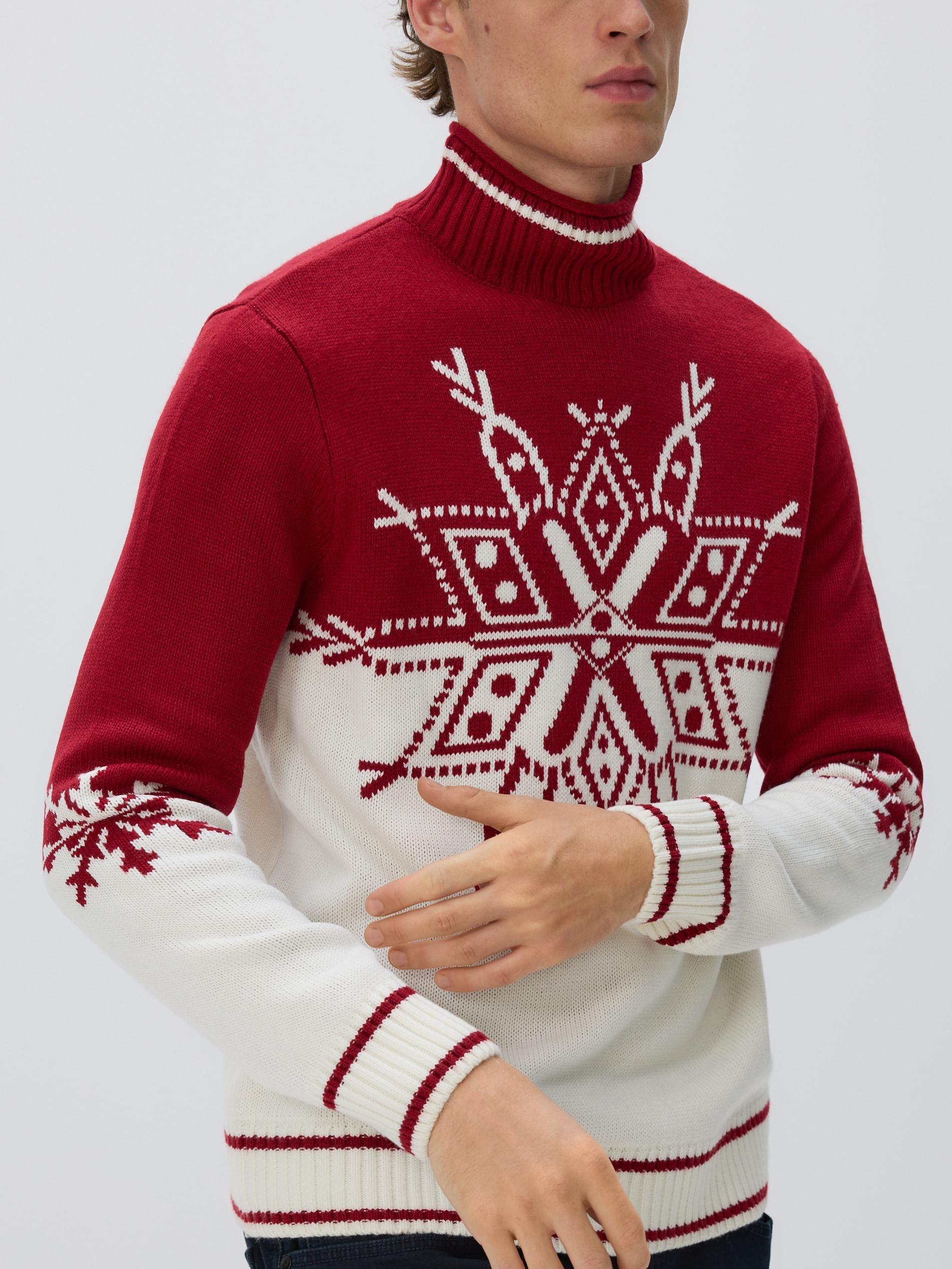 Multicolour Turtleneck With Christmas Motif, Multicolor, medium