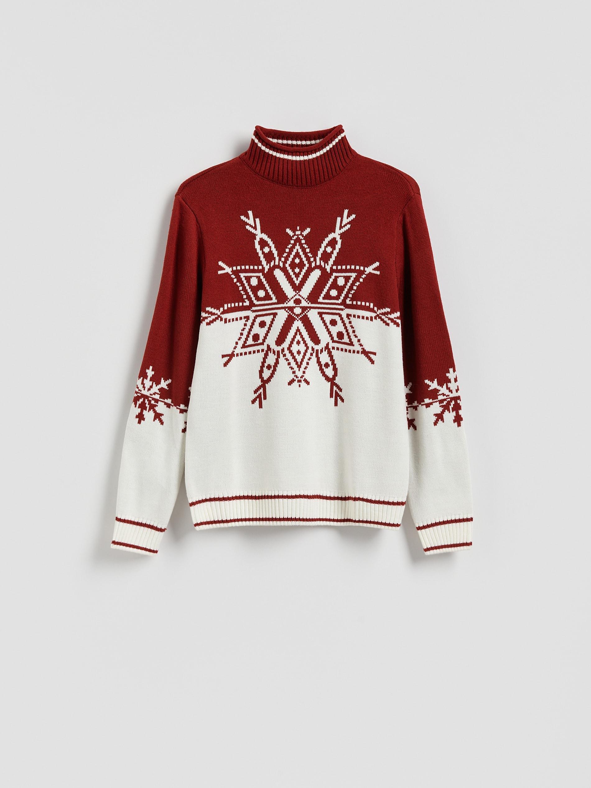 Multicolour Turtleneck With Christmas Motif, Multicolor, large image number 4