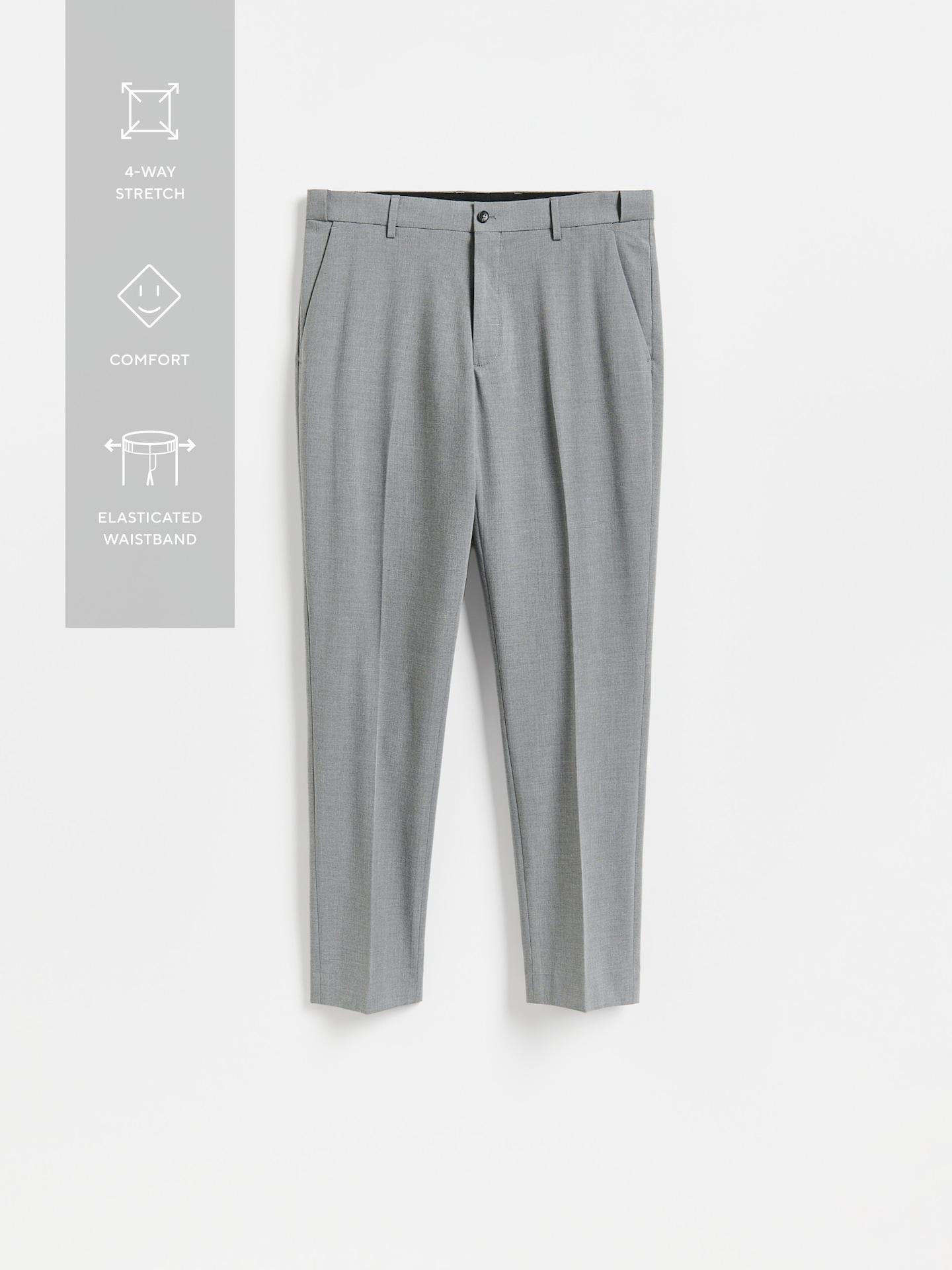 Grey Slim Suit Trousers, Grey, large image number 3