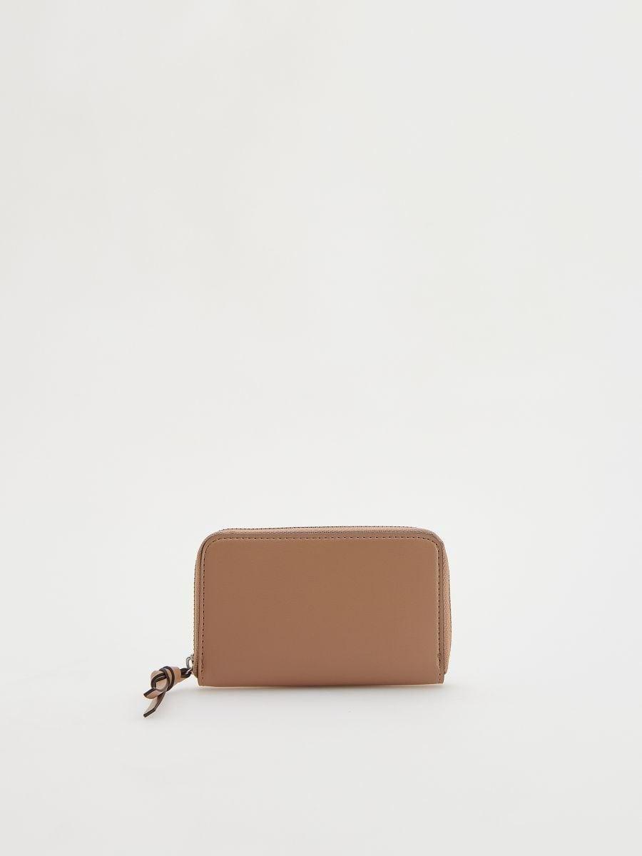 Beige Leather Imitation Wallet, Beige, large image number 0