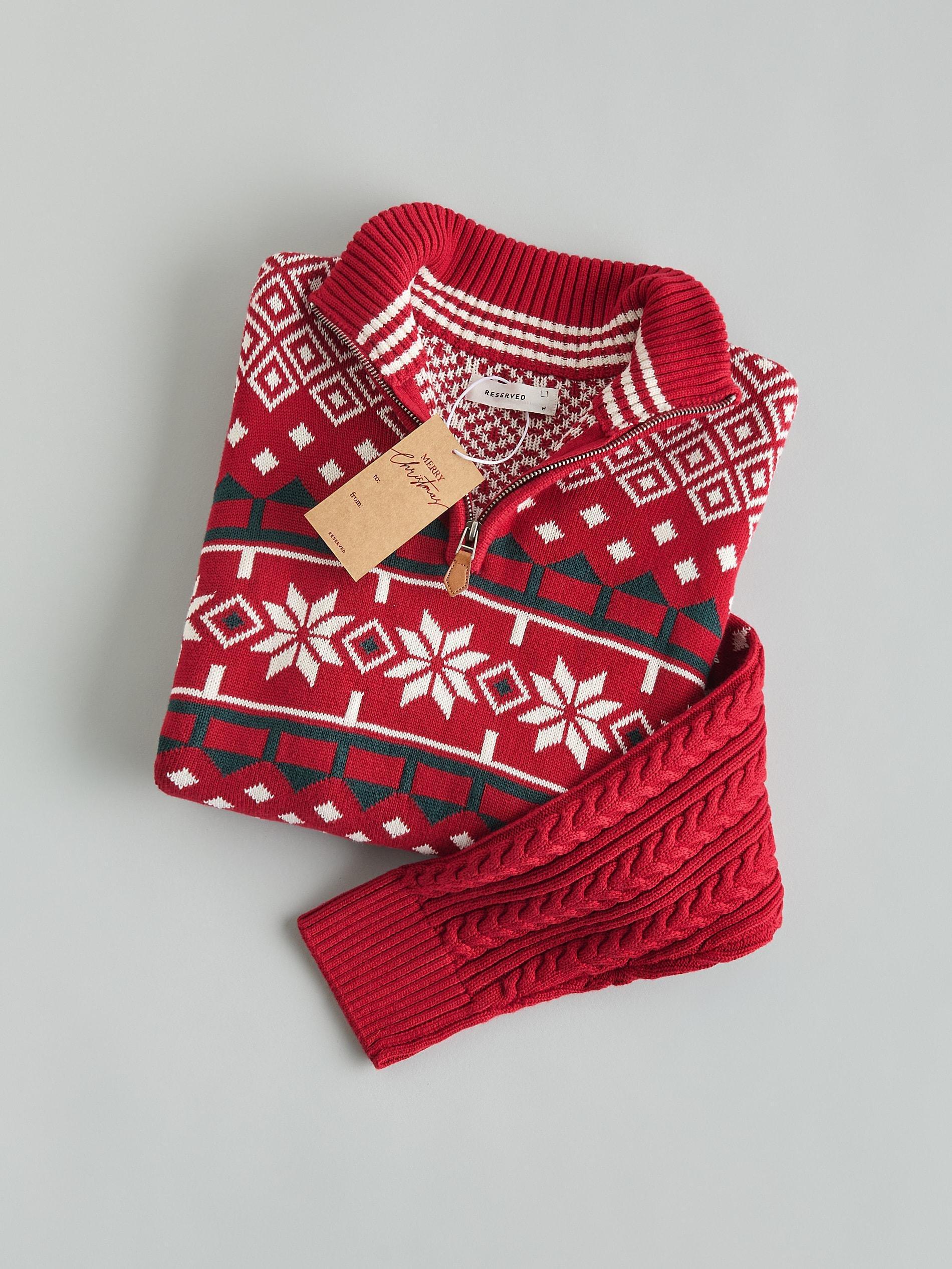 Red Jumper With Christmas Pattern, 7401_33P, large image number 2