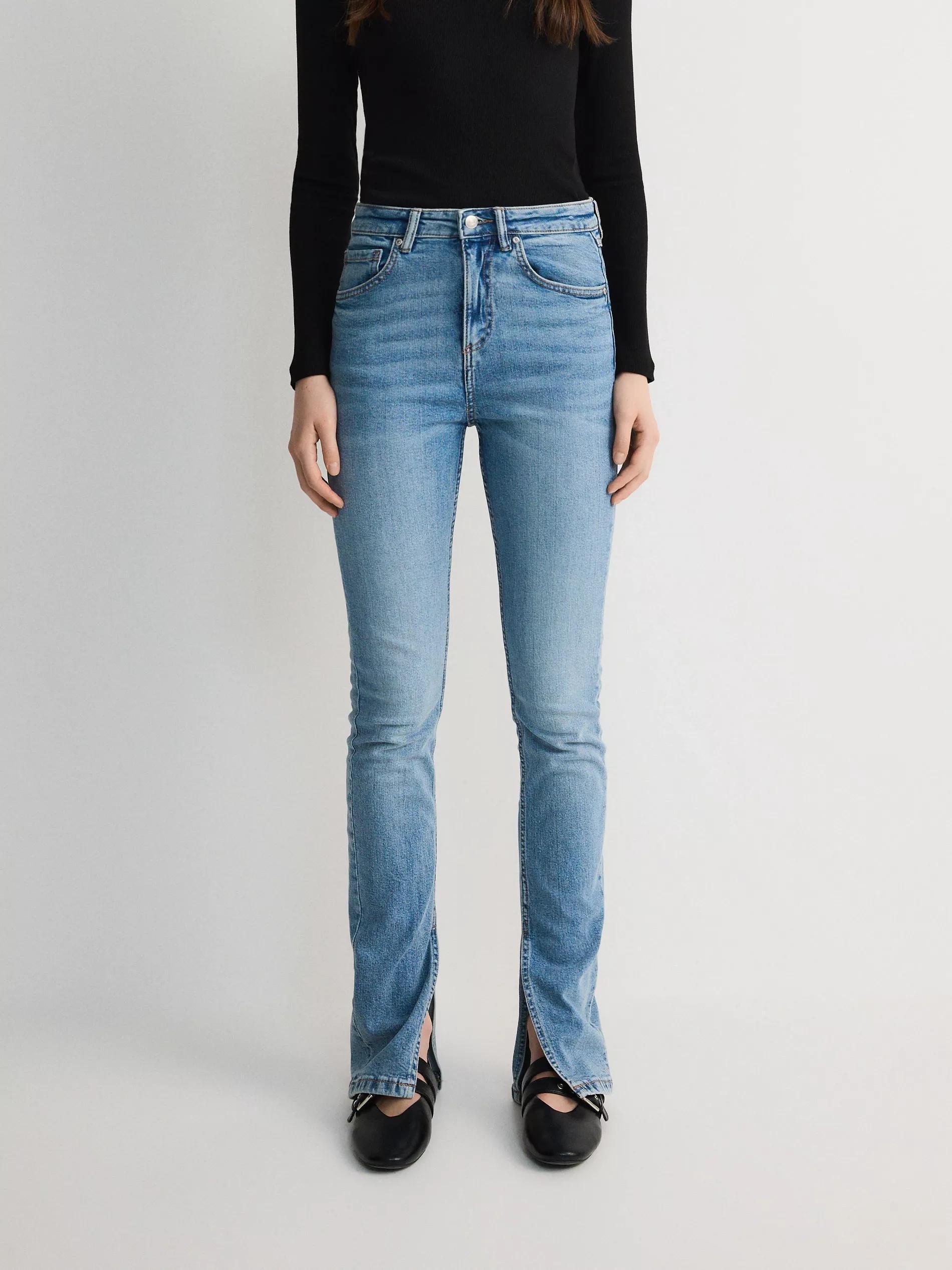 Blue High-Waisted Slim Jeans, , large image number 1