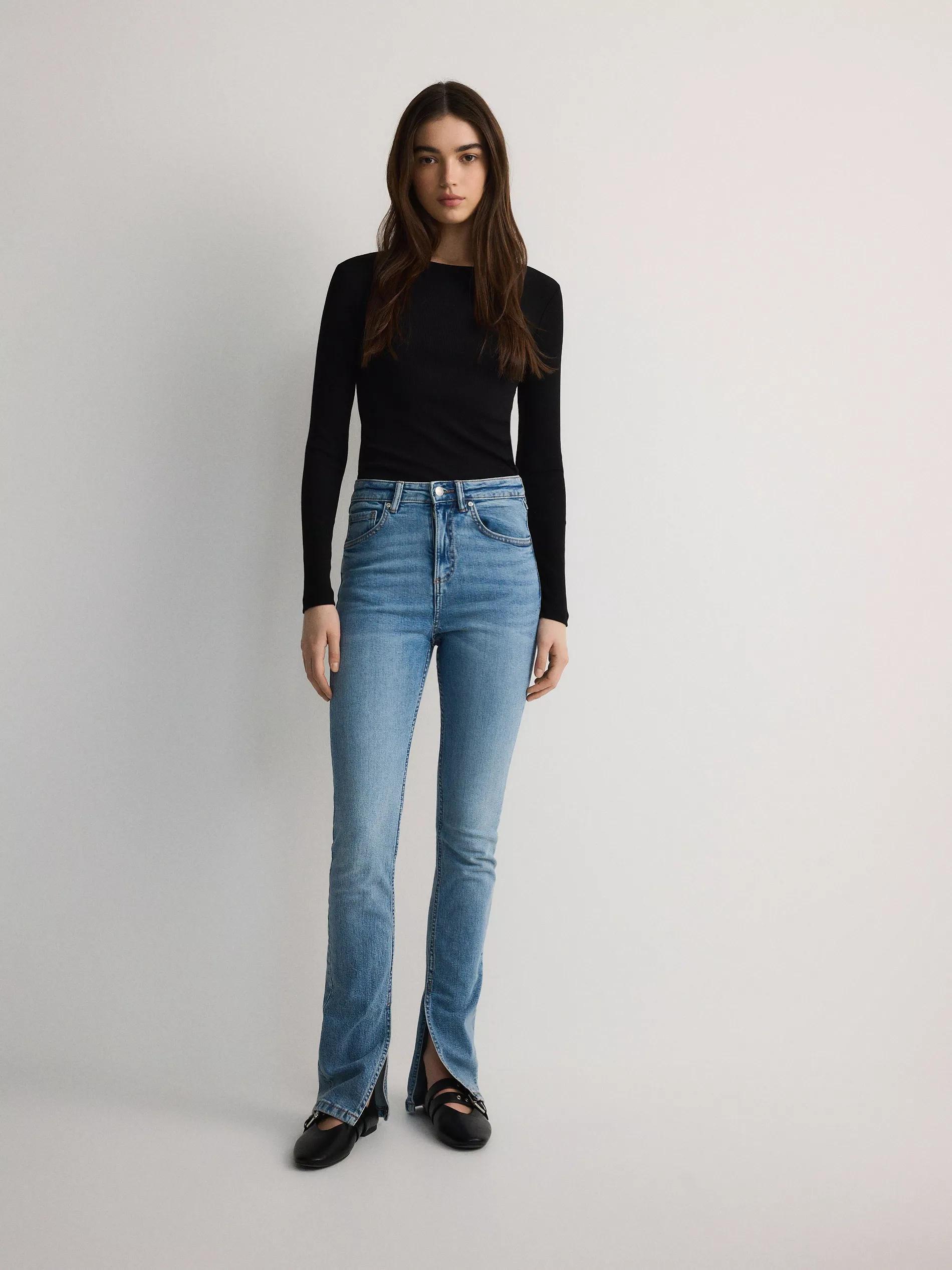 Blue High-Waisted Slim Jeans, , large image number 2