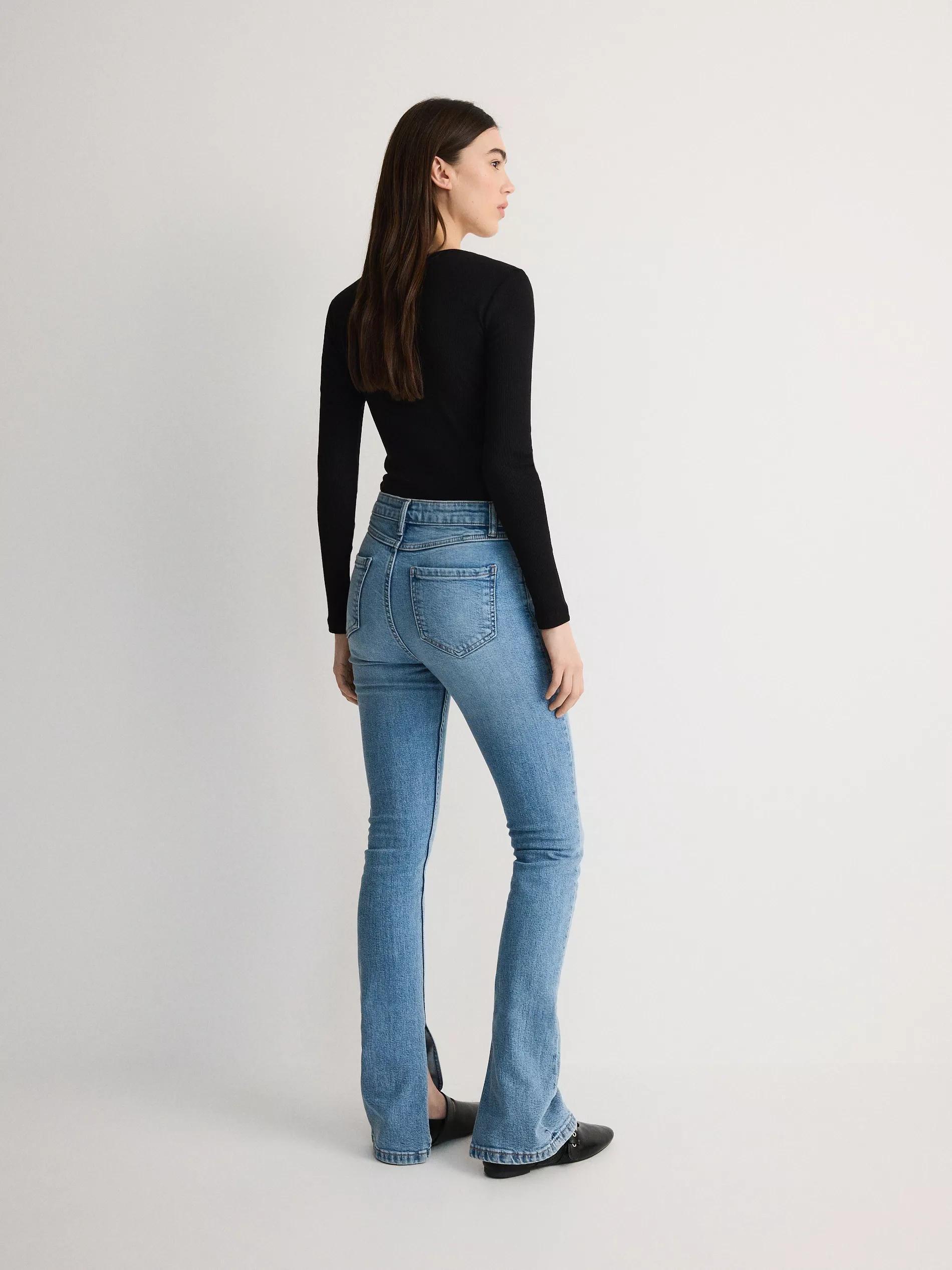 Blue High-Waisted Slim Jeans, , large image number 3
