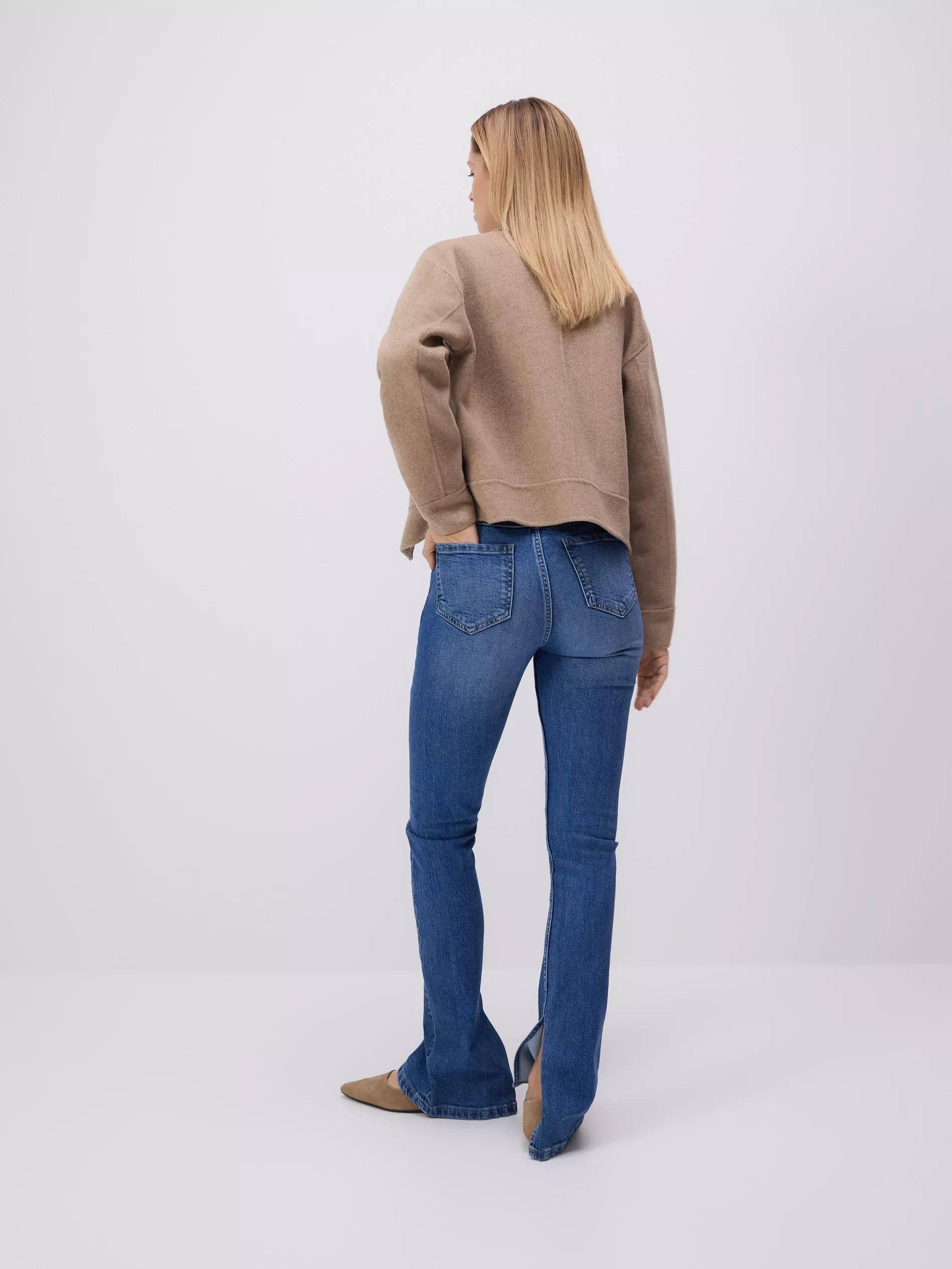 Blue Plain Dark Wash Jeans, , large image number 4
