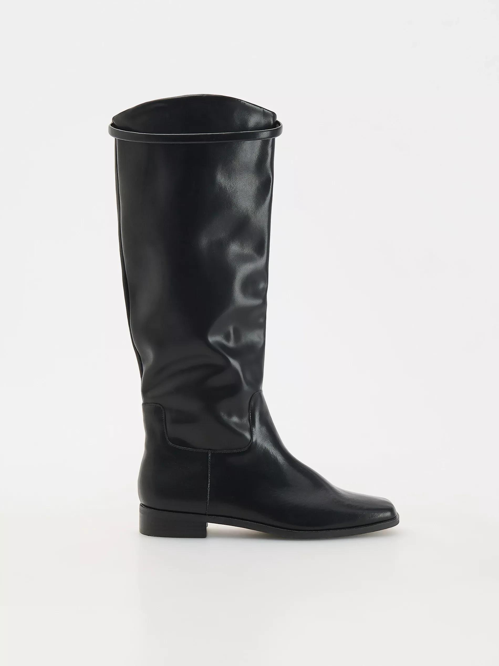 Black Square Top Boots, , large image number 0